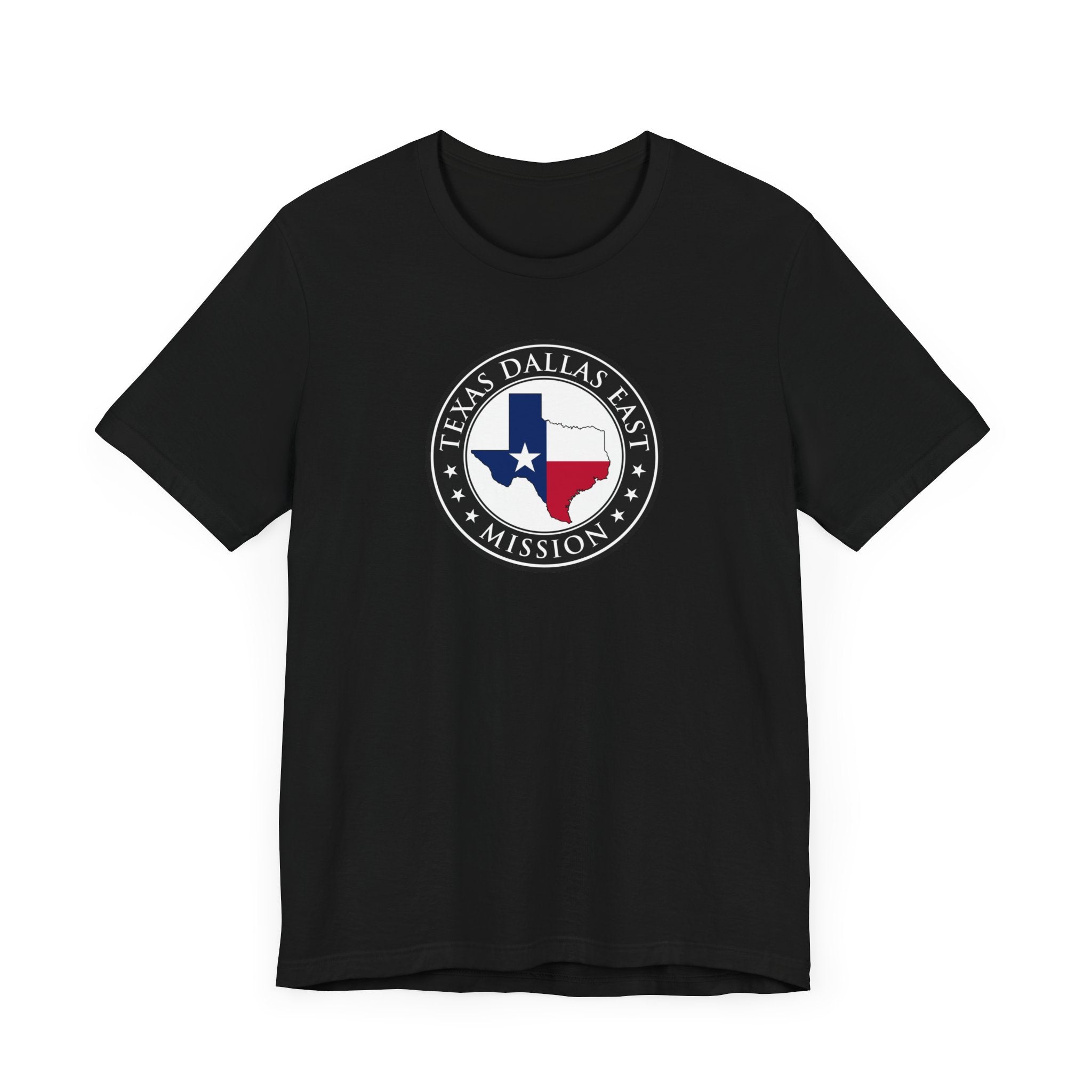 Texas Dallas East Mission State Flag Logo (Black Border) T-shirt - Mission Wishlist - LDS Missionary Gift Store