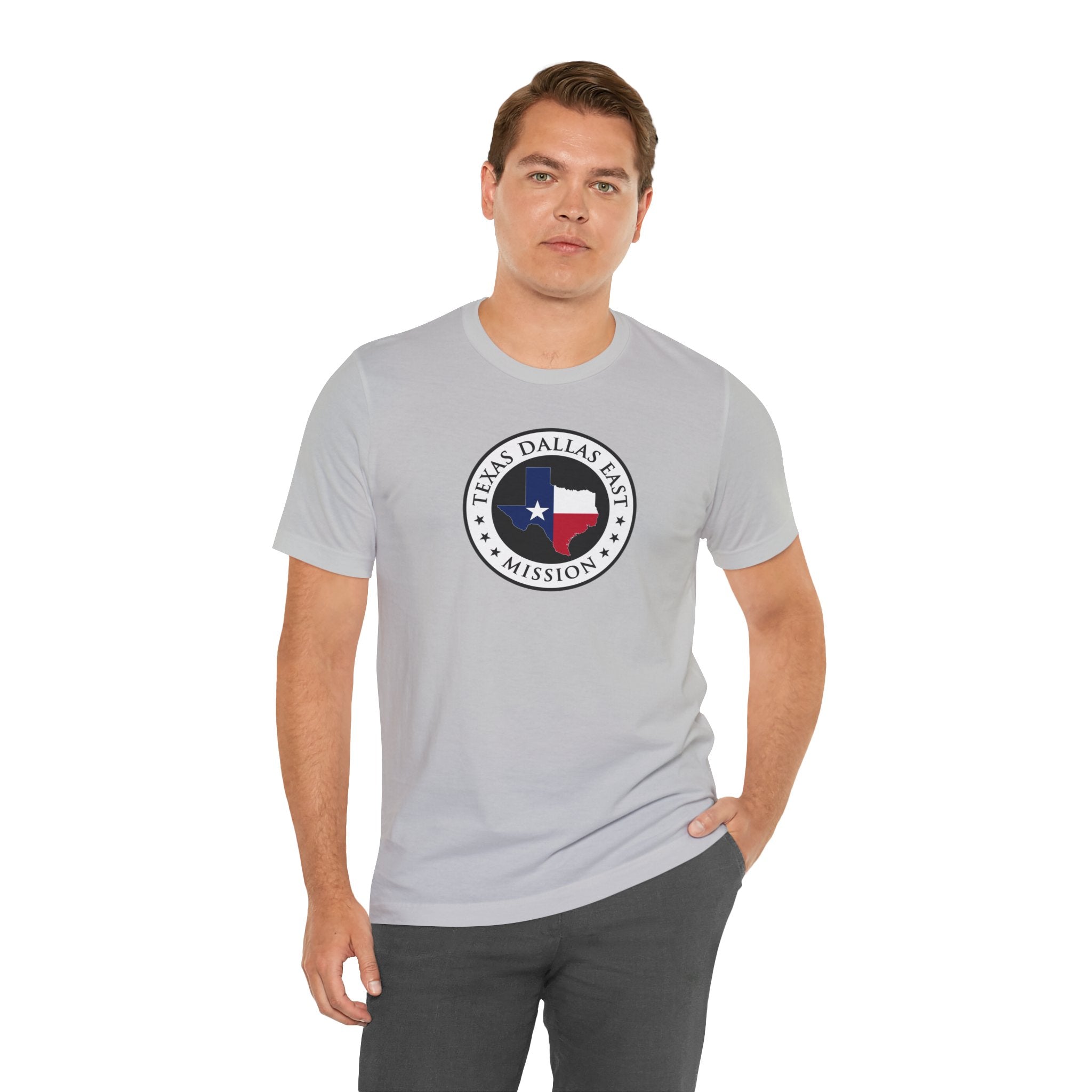 Texas Dallas East Mission State Flag Logo (White Border) T-shirt - Mission Wishlist - LDS Missionary Gift Store