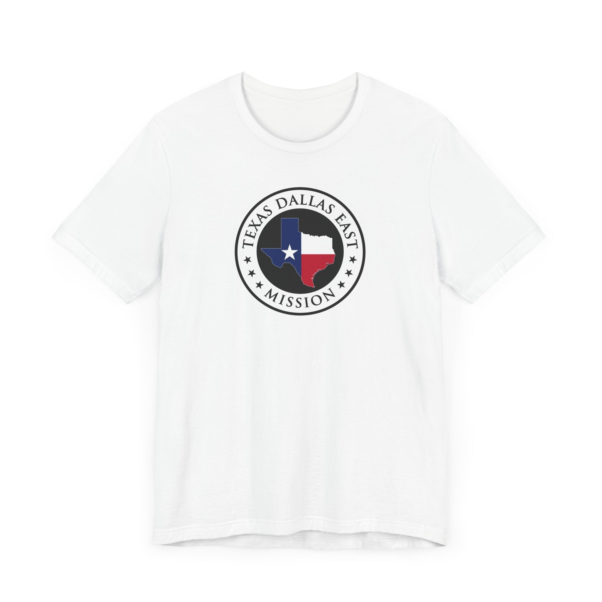 Texas Dallas East Mission State Flag Logo (White Border) T-shirt - Mission Wishlist - LDS Missionary Gift Store