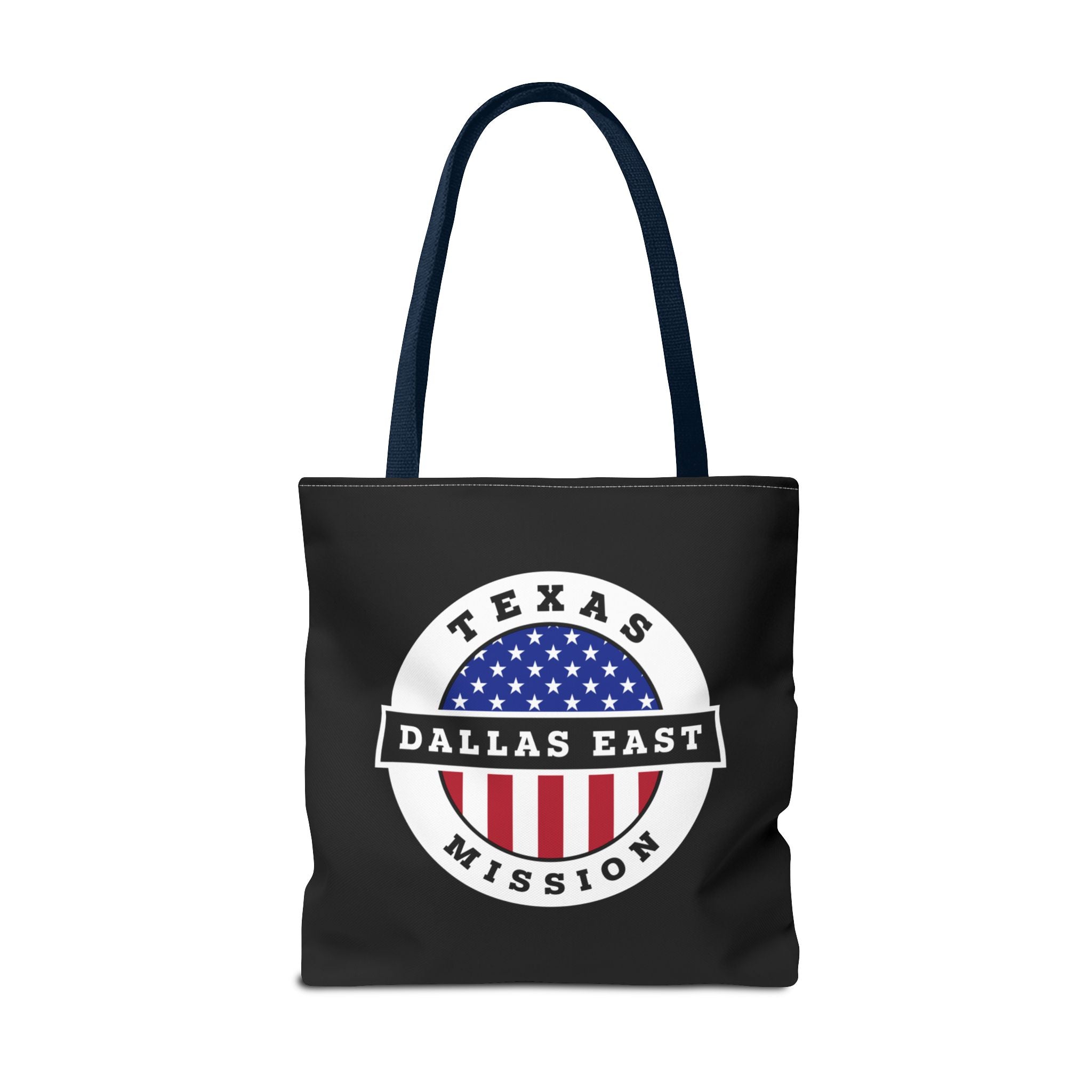 Texas Dallas East Mission USA Flag Logo Tote Bag Black - Mission Wishlist - LDS Missionary Gift Store