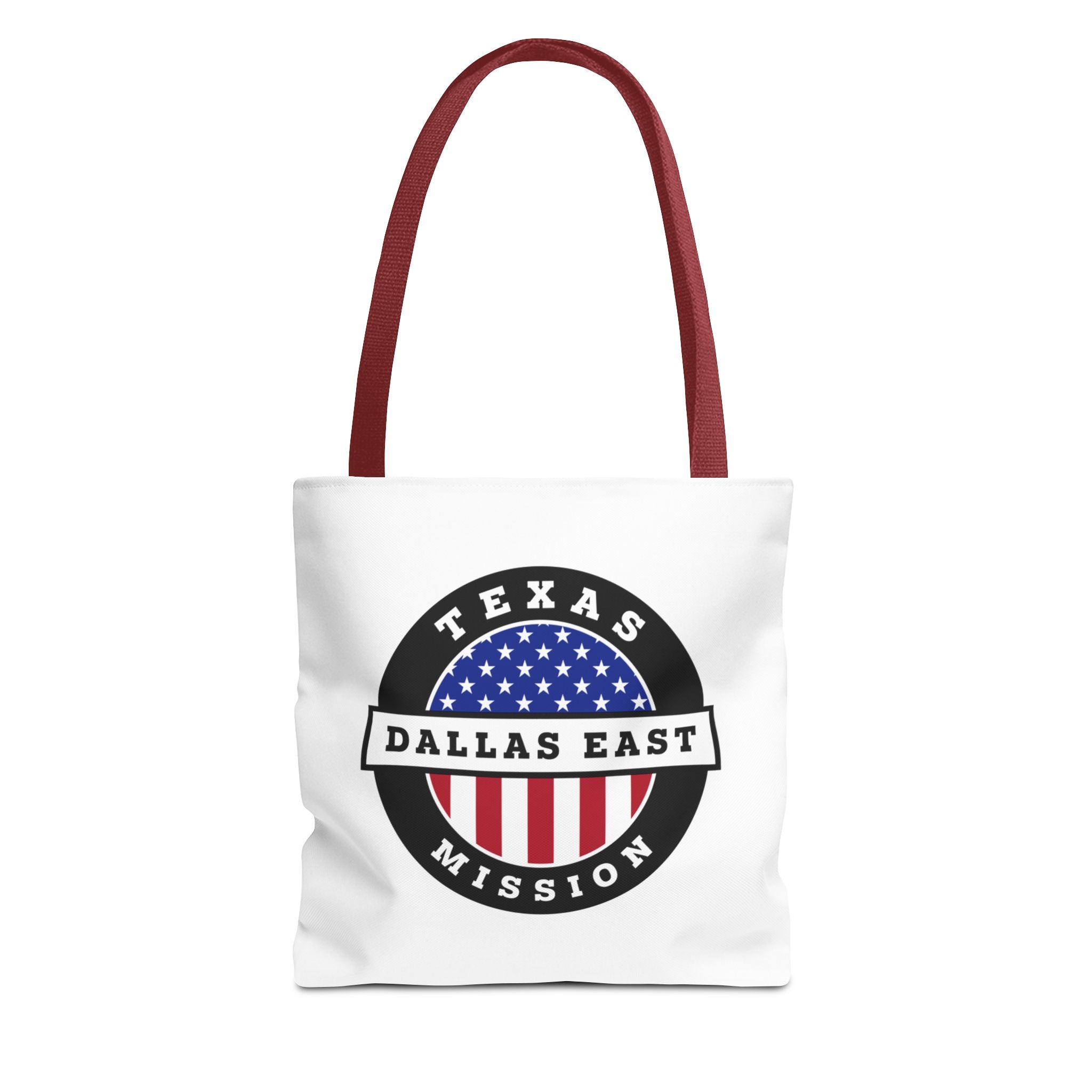 Texas Dallas East Mission USA Flag Logo Tote Bag White - Mission Wishlist - LDS Missionary Gift Store
