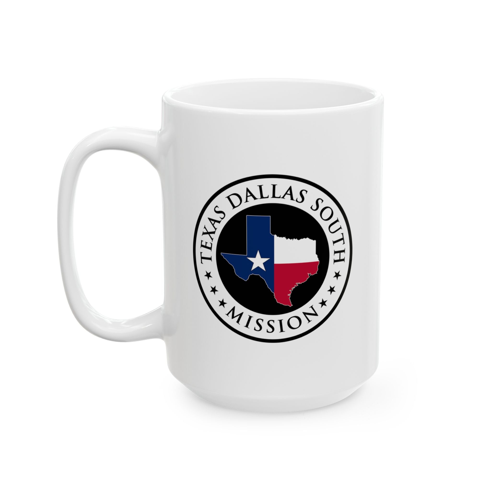 Texas Dallas South Mission State Flag Logo Ceramic Mug White - Latter-Day Saint LDS Missionary Gift - Book of Mormon