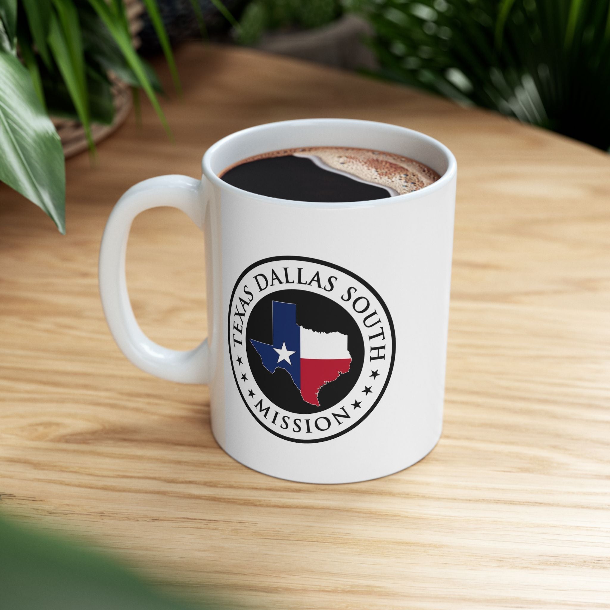 Texas Dallas South Mission State Flag Logo Ceramic Mug White - Latter-Day Saint LDS Missionary Gift - Book of Mormon