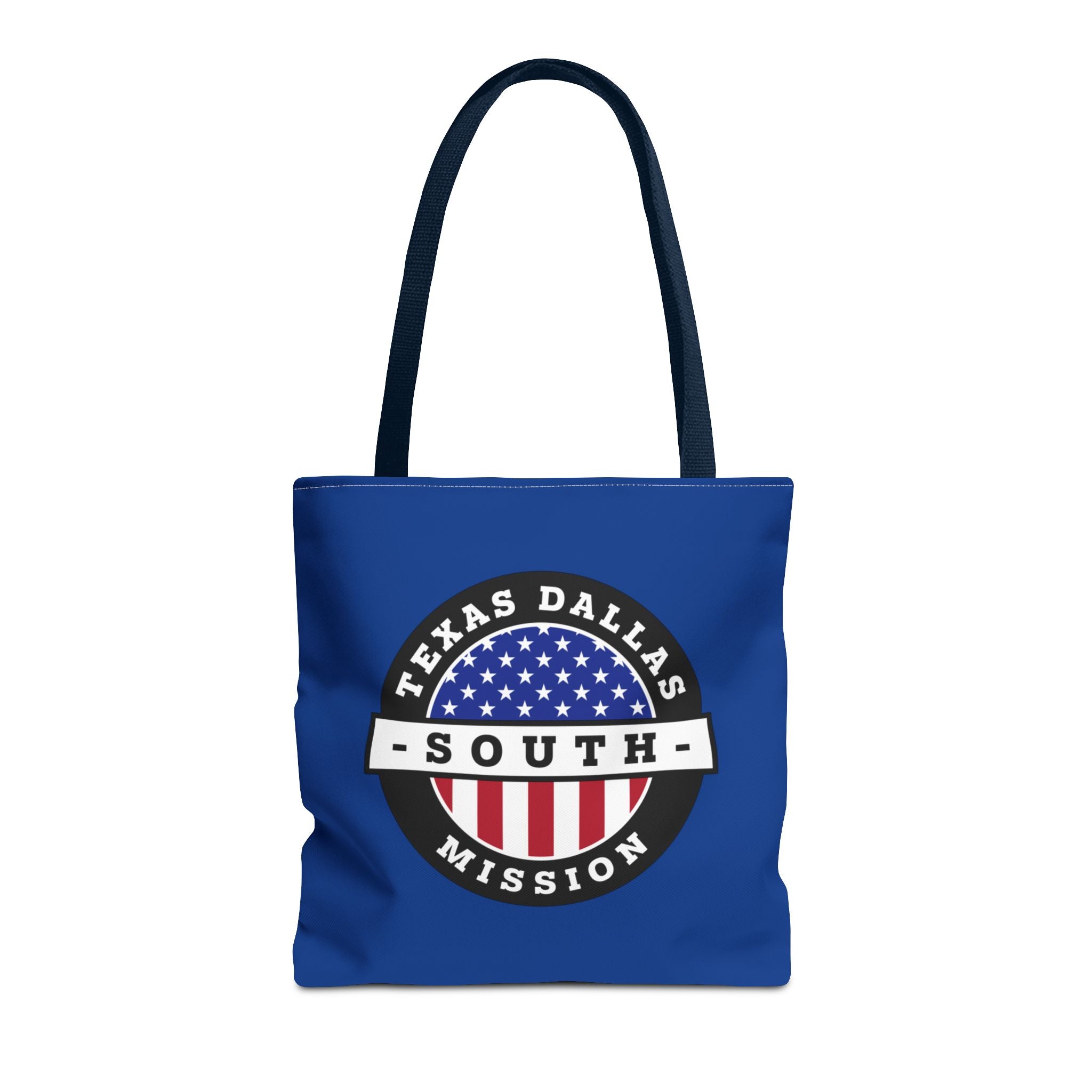 Texas Dallas South Mission USA Flag Logo Tote Bag Blue - Mission Wishlist - LDS Missionary Gift Store