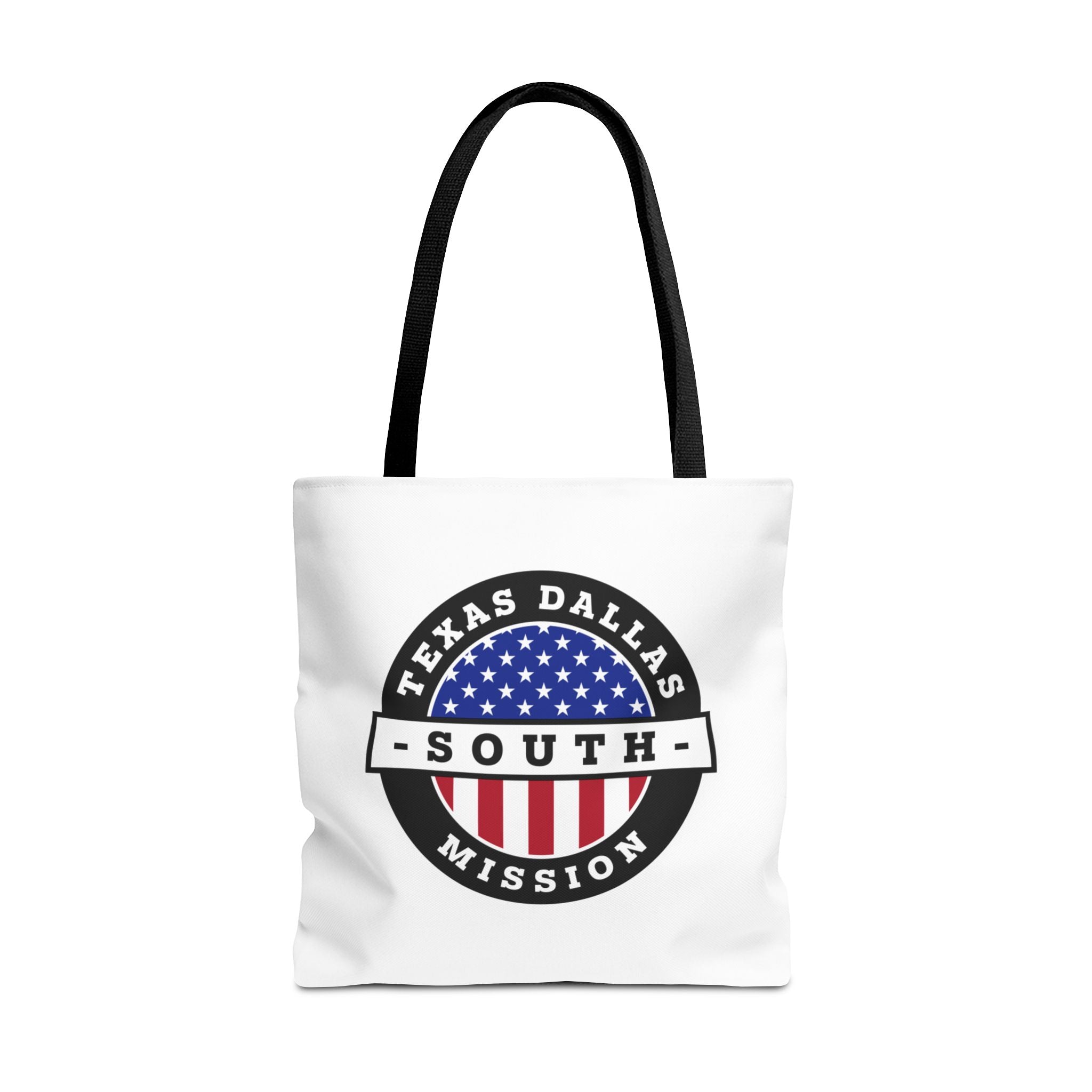 Texas Dallas South Mission USA Flag Logo Tote Bag White - Latter-Day Saint LDS Missionary Gift - Book of Mormon