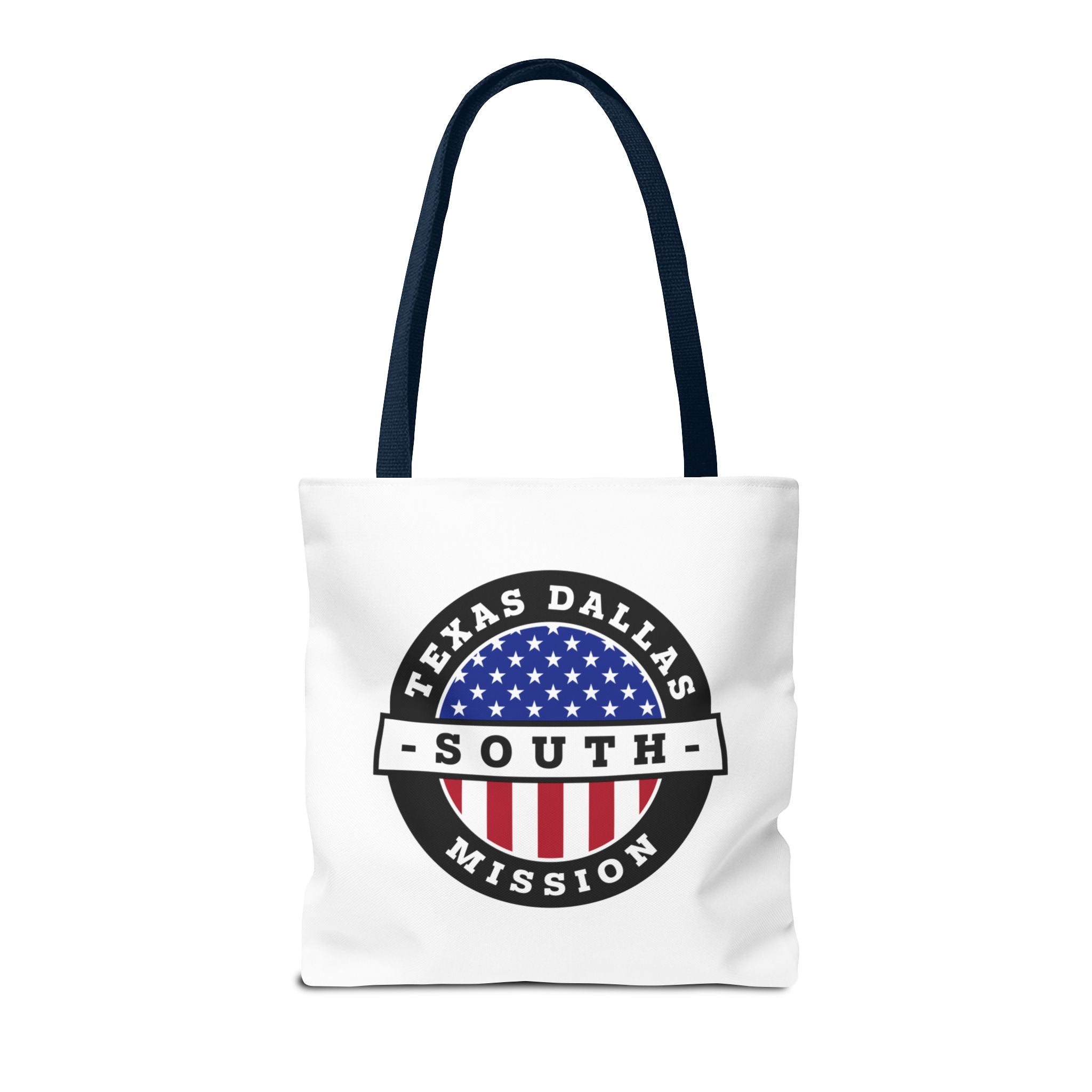 Texas Dallas South Mission USA Flag Logo Tote Bag White - Latter-Day Saint LDS Missionary Gift - Book of Mormon