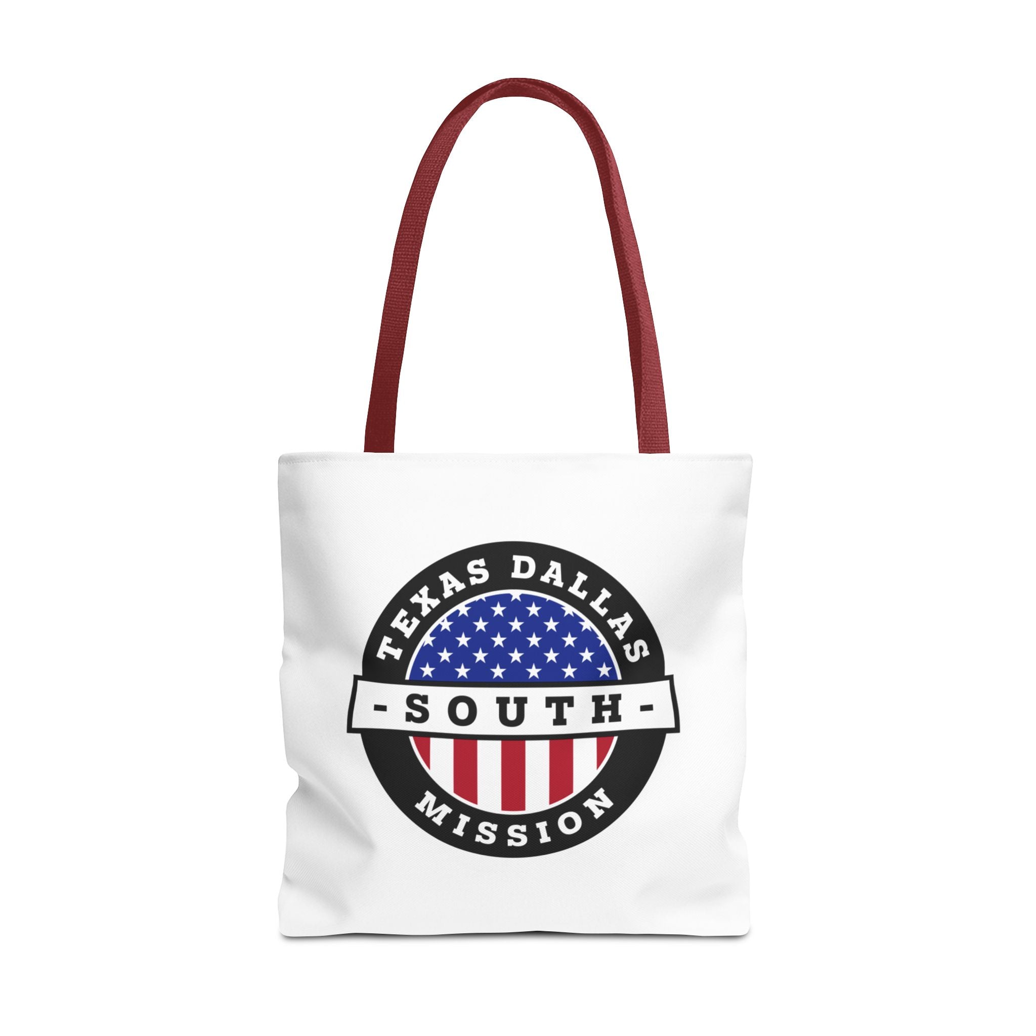 Texas Dallas South Mission USA Flag Logo Tote Bag White - Latter-Day Saint LDS Missionary Gift - Book of Mormon