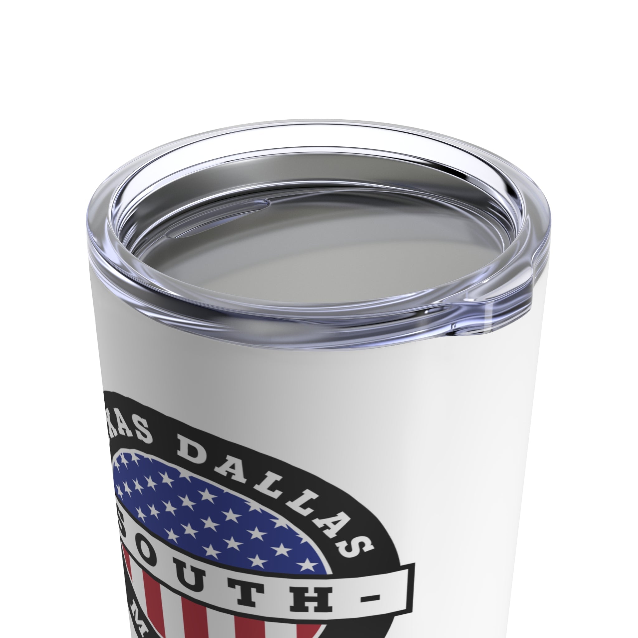 Texas Dallas South Mission USA Flag Logo Tumbler 20oz White - Latter-Day Saint LDS Missionary Gift - Book of Mormon