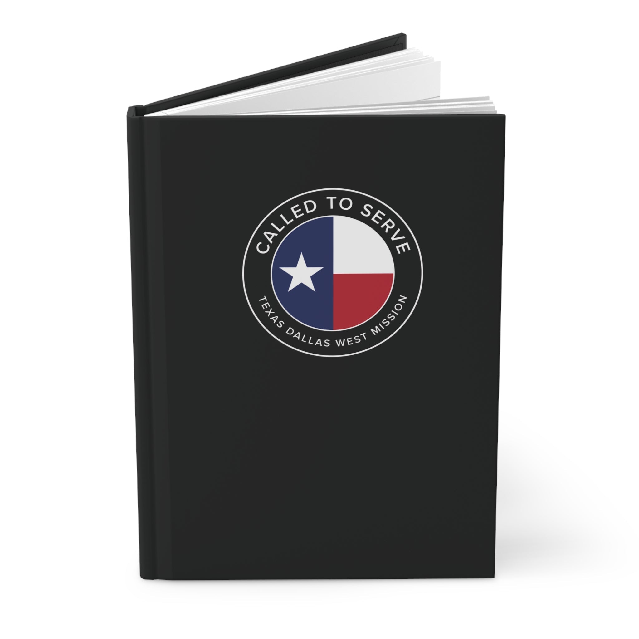 Texas Dallas West Mission Circle Flag Called to Serve Black Hardcover Journal Matte - Mission Wishlist - LDS Missionary Gift Store