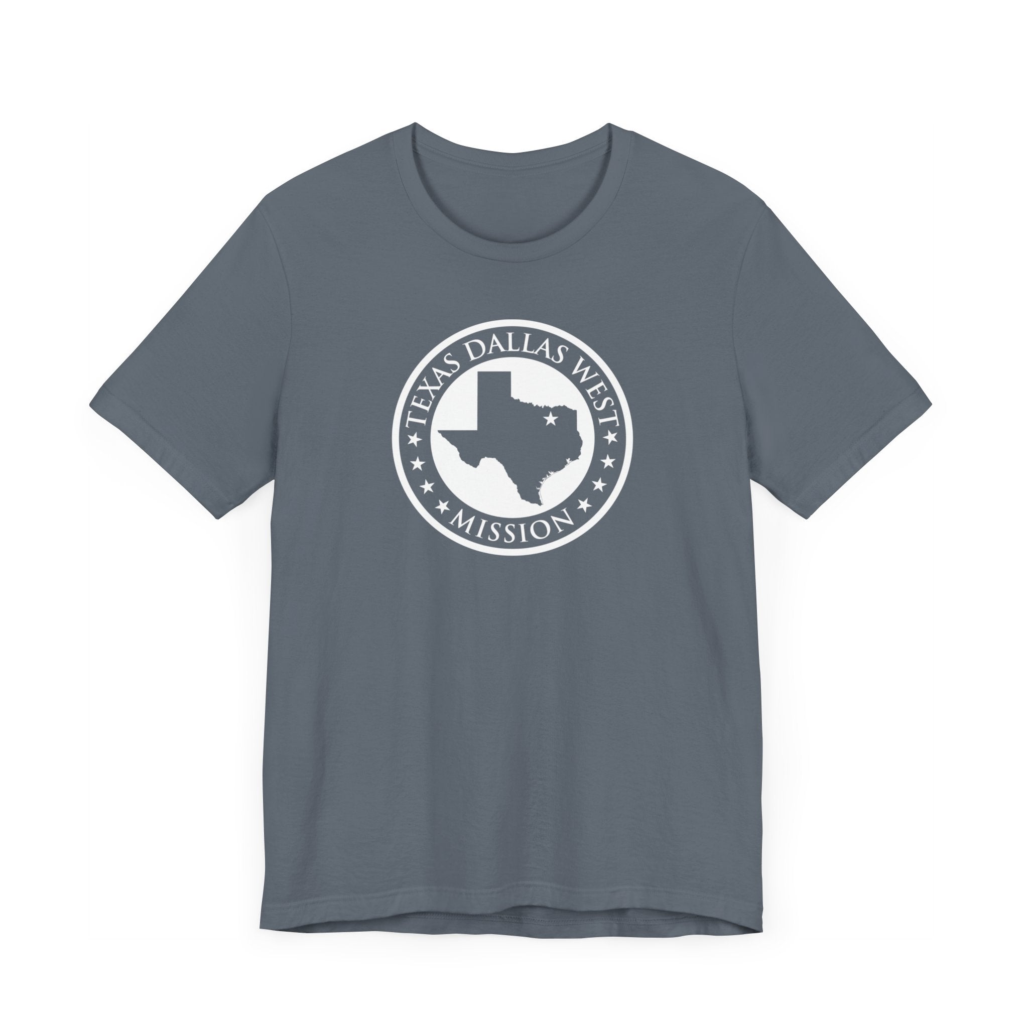 Texas Dallas West Mission Circular Monochrome Logo T-Shirt - Mission Wishlist - LDS Missionary Gift Store