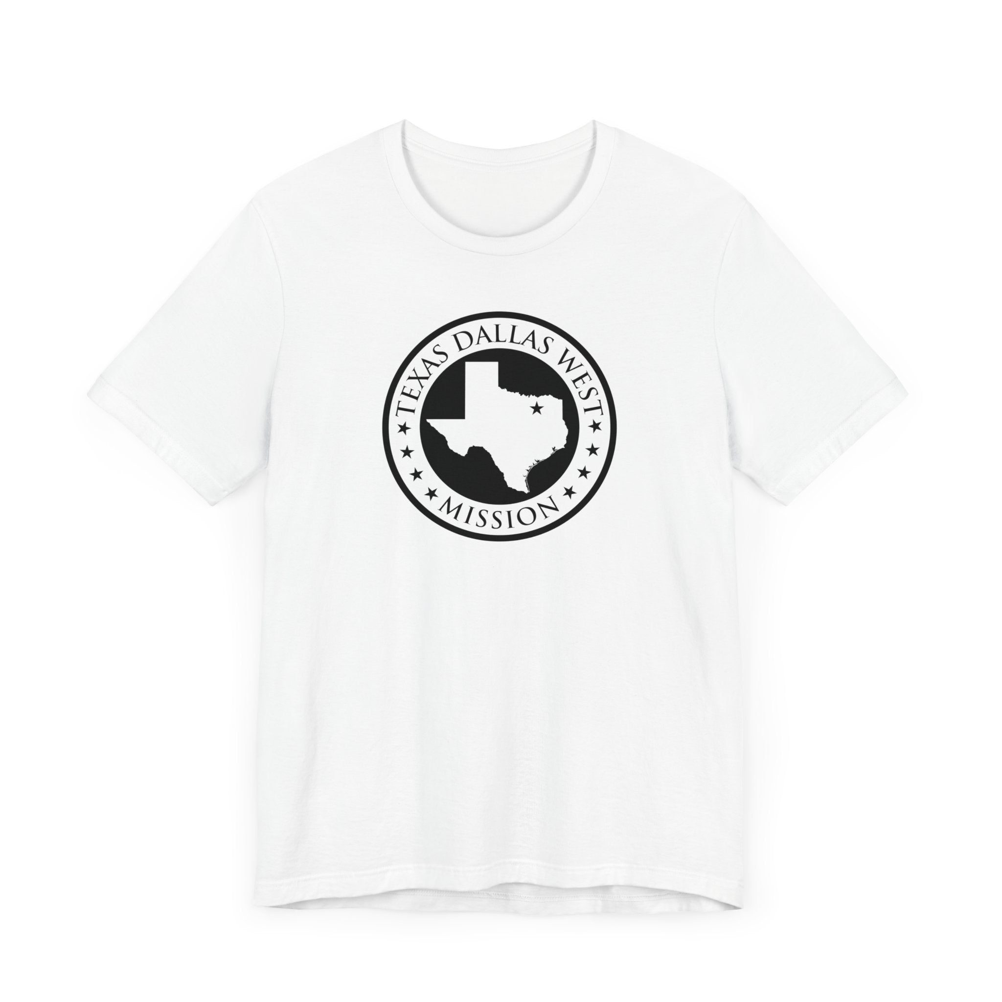 Texas Dallas West Mission Circular Monochrome Logo T-Shirt - Mission Wishlist - LDS Missionary Gift Store