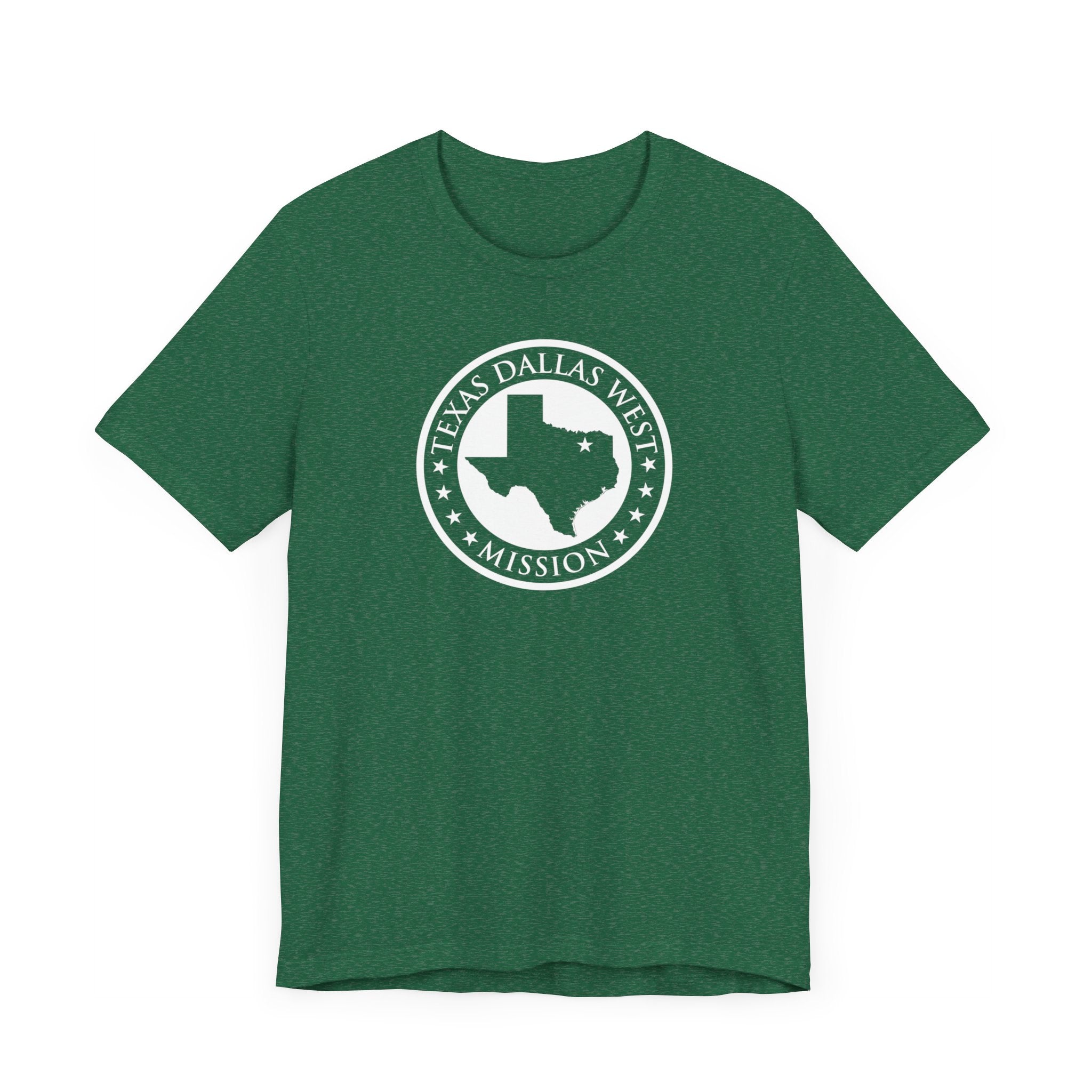 Texas Dallas West Mission Circular Monochrome Logo T-Shirt - Mission Wishlist - LDS Missionary Gift Store