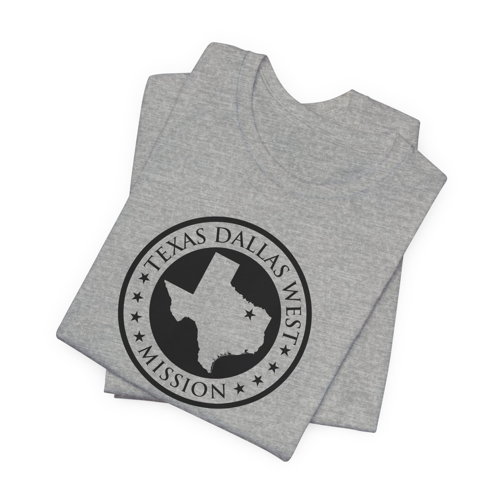 Texas Dallas West Mission Circular Monochrome Logo T-Shirt - Mission Wishlist - LDS Missionary Gift Store