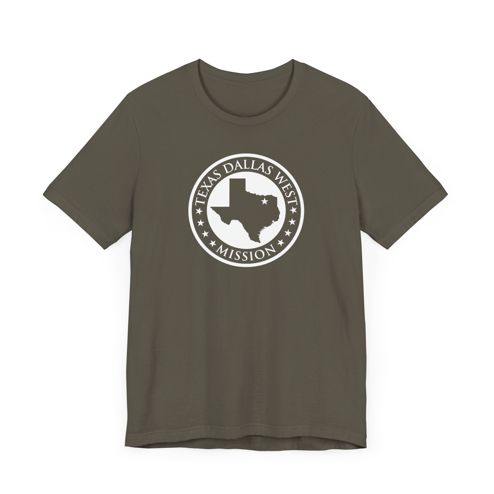 Texas Dallas West Mission Circular Monochrome Logo T-Shirt - Mission Wishlist - LDS Missionary Gift Store
