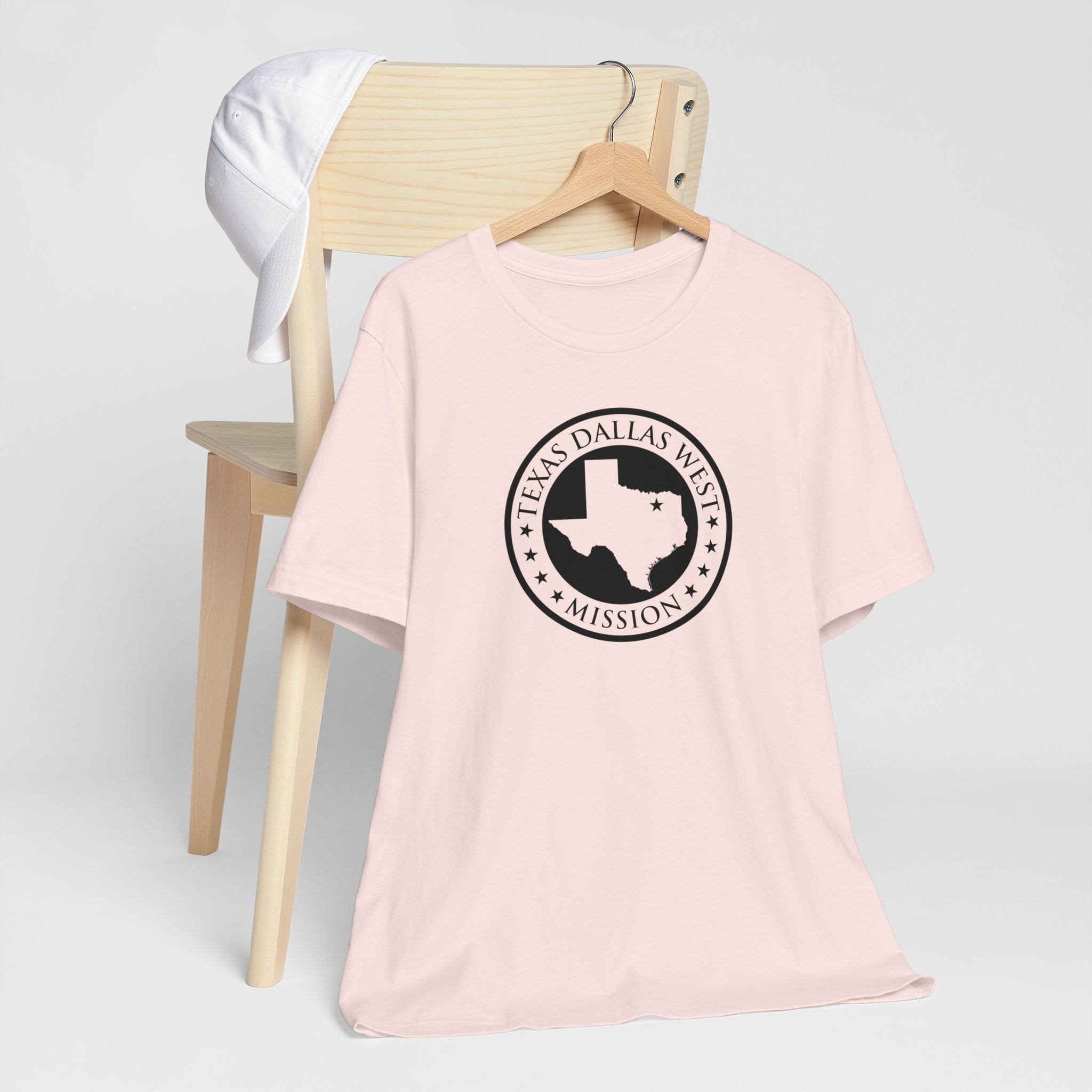 Texas Dallas West Mission Circular Monochrome Logo T-Shirt - Mission Wishlist - LDS Missionary Gift Store