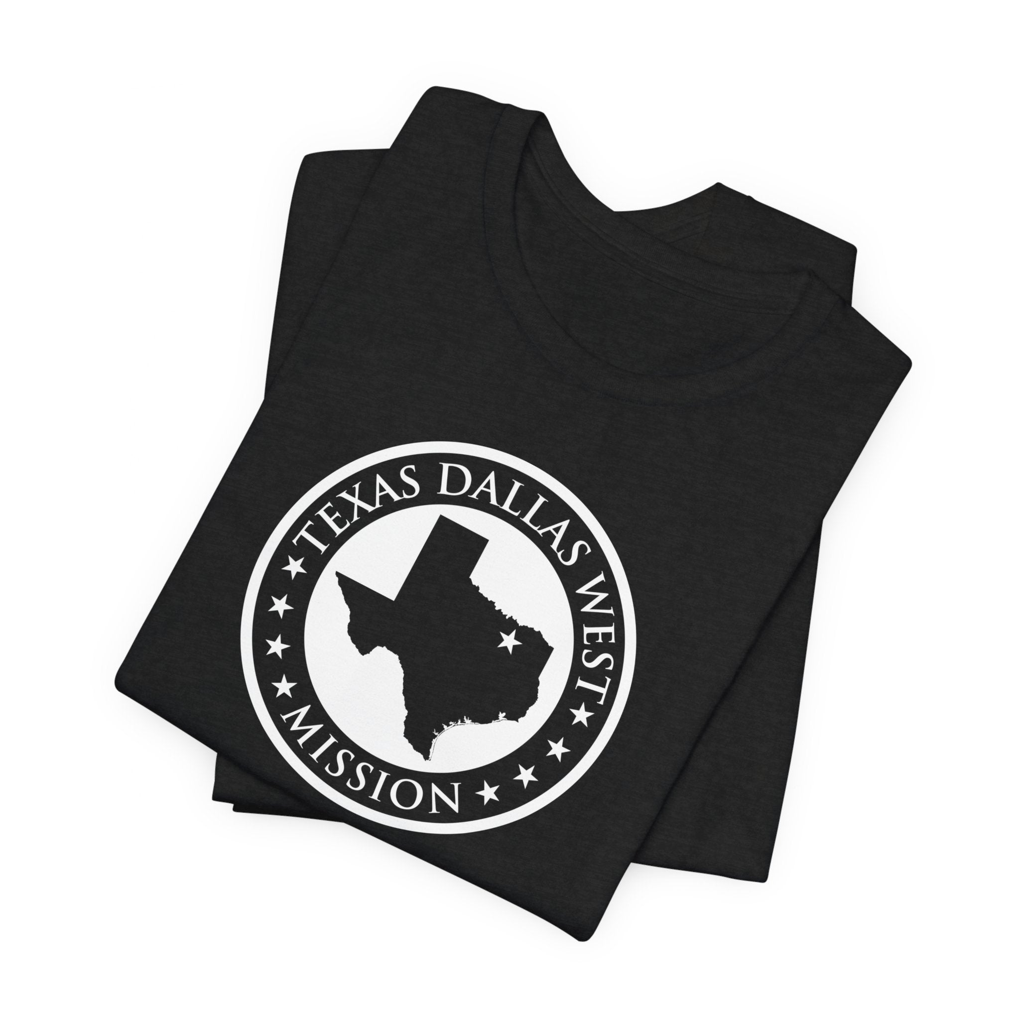 Texas Dallas West Mission Circular Monochrome Logo T-Shirt - Mission Wishlist - LDS Missionary Gift Store