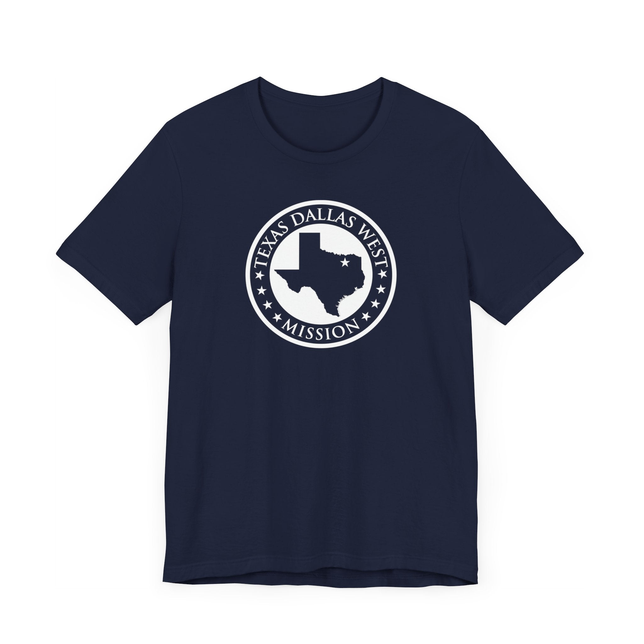 Texas Dallas West Mission Circular Monochrome Logo T-Shirt - Mission Wishlist - LDS Missionary Gift Store