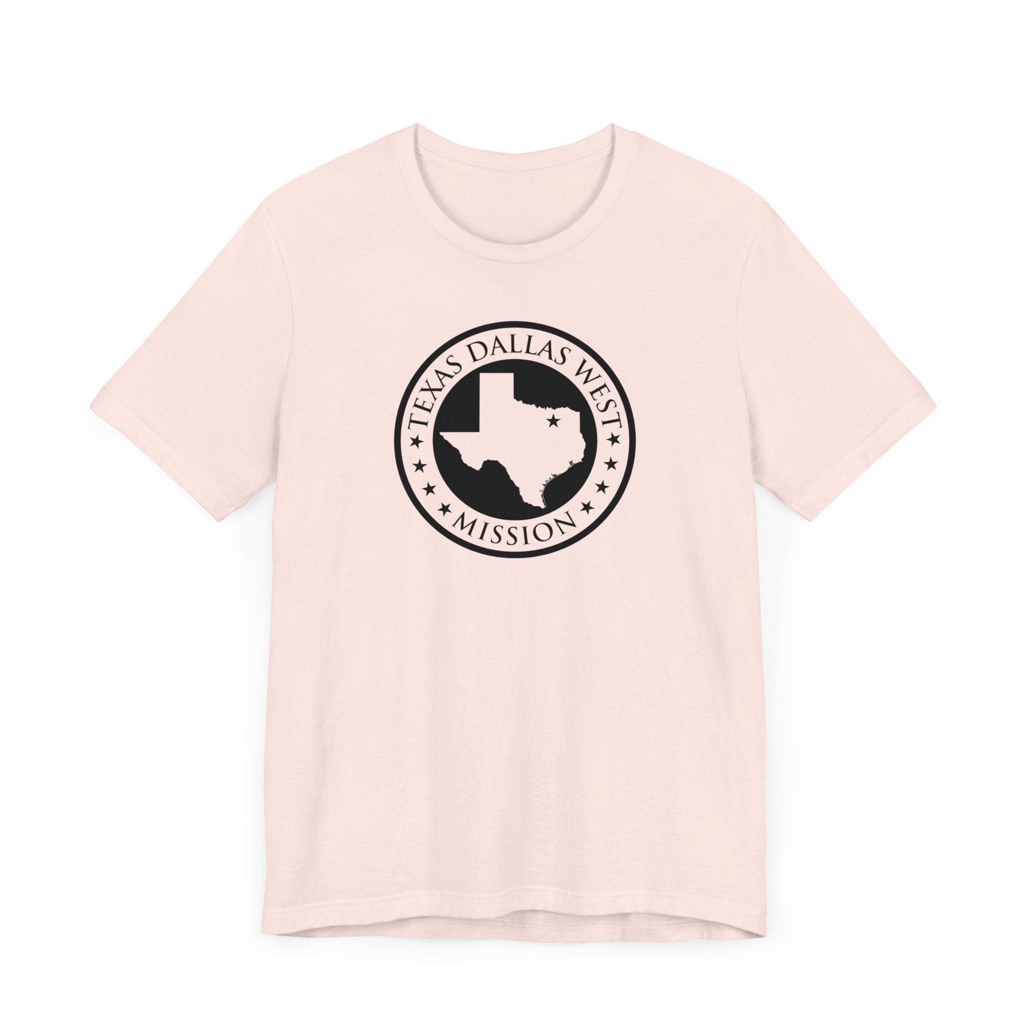 Texas Dallas West Mission Circular Monochrome Logo T-Shirt - Mission Wishlist - LDS Missionary Gift Store
