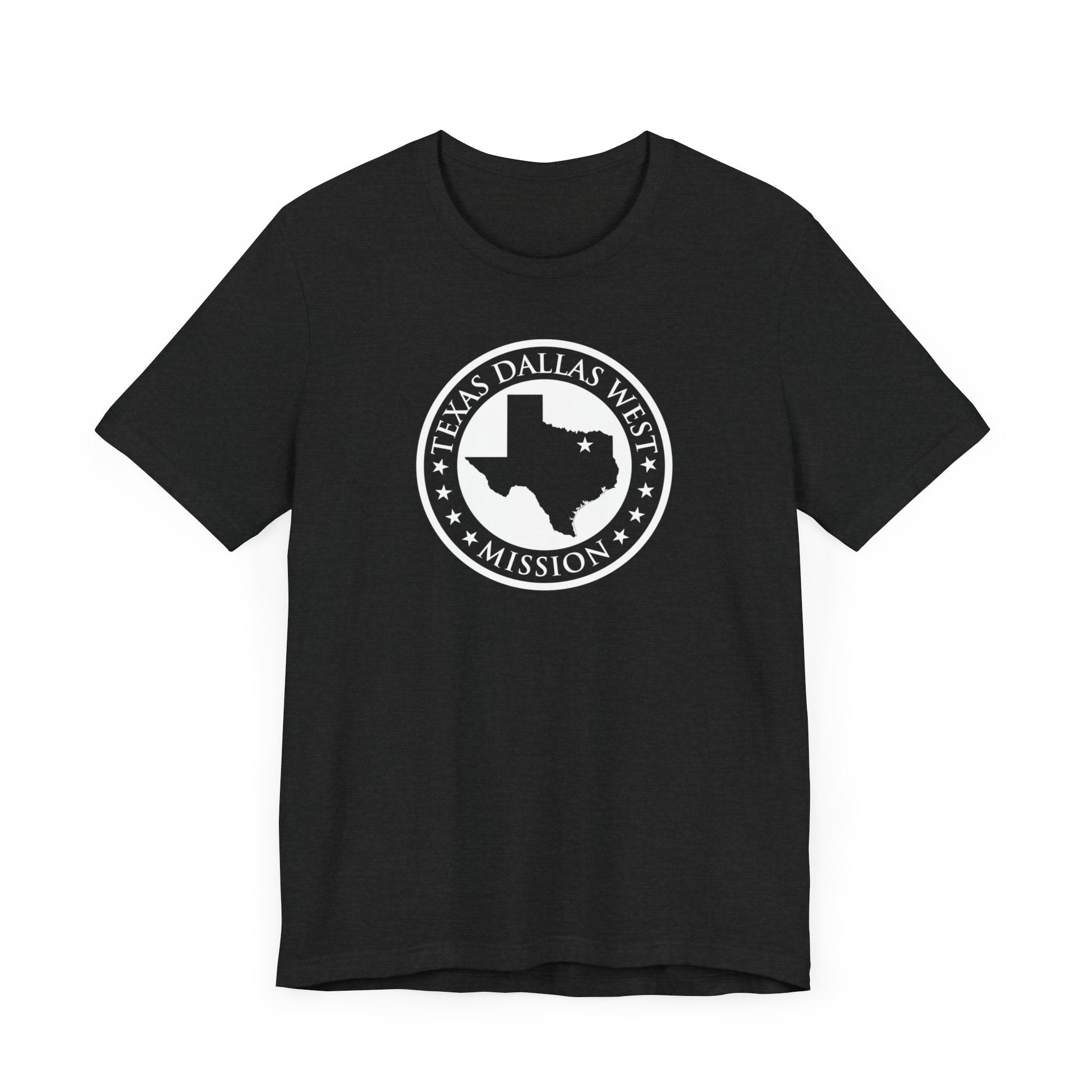 Texas Dallas West Mission Circular Monochrome Logo T-Shirt - Mission Wishlist - LDS Missionary Gift Store