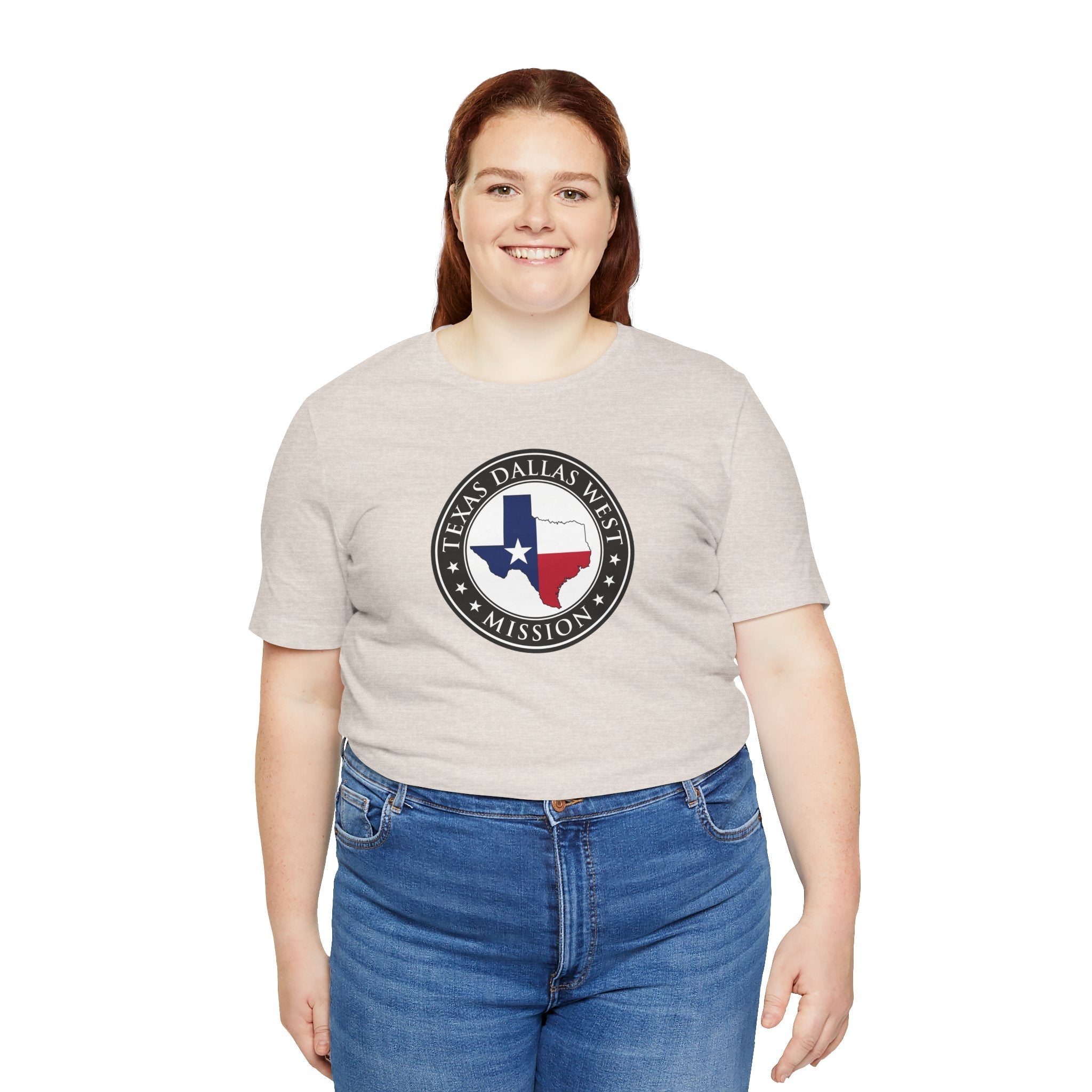 Texas Dallas West Mission State Flag Logo (Black Border) T-shirt - Mission Wishlist - LDS Missionary Gift Store