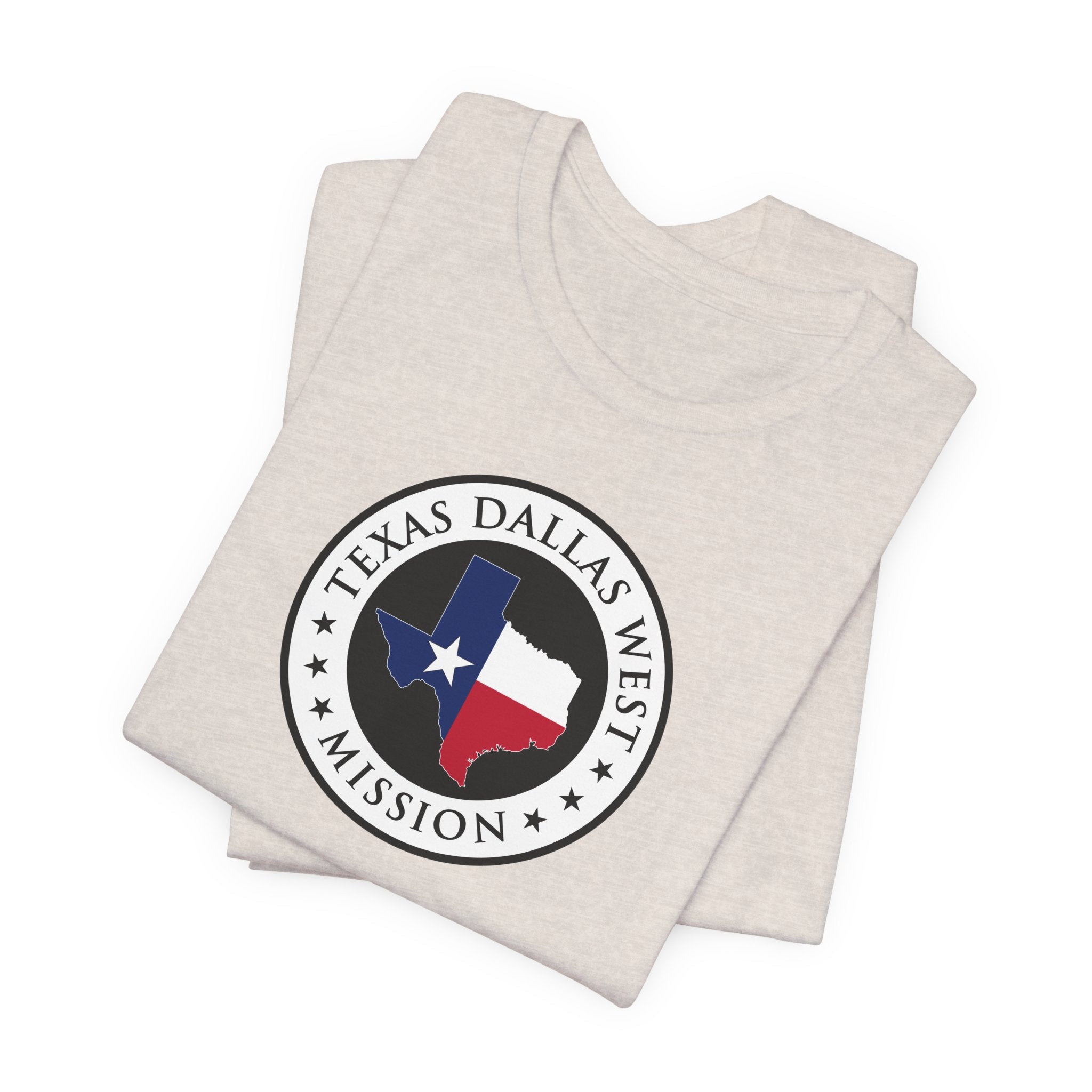 Texas Dallas West Mission State Flag Logo (White Border) T-shirt - Mission Wishlist - LDS Missionary Gift Store