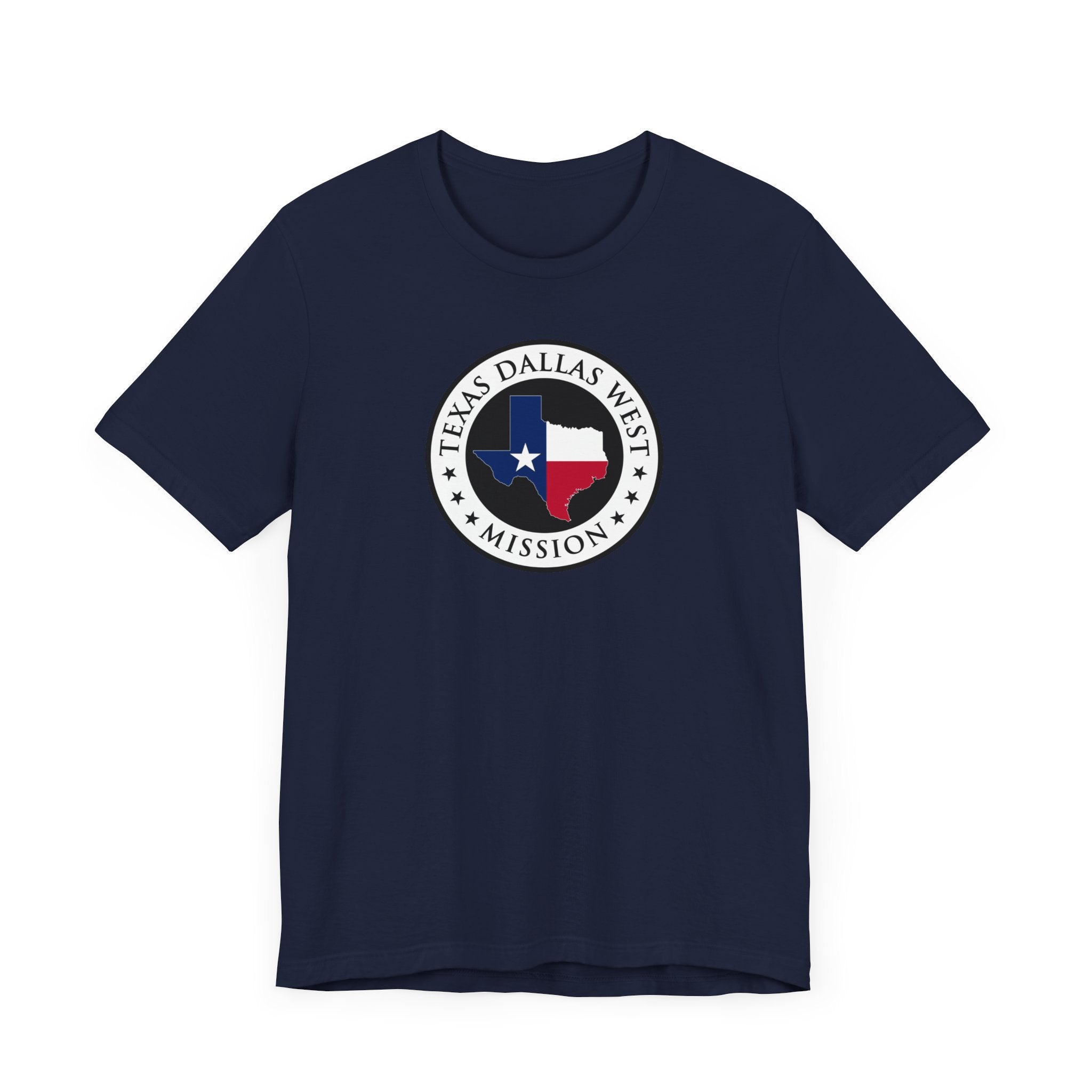 Texas Dallas West Mission State Flag Logo (White Border) T-shirt - Mission Wishlist - LDS Missionary Gift Store