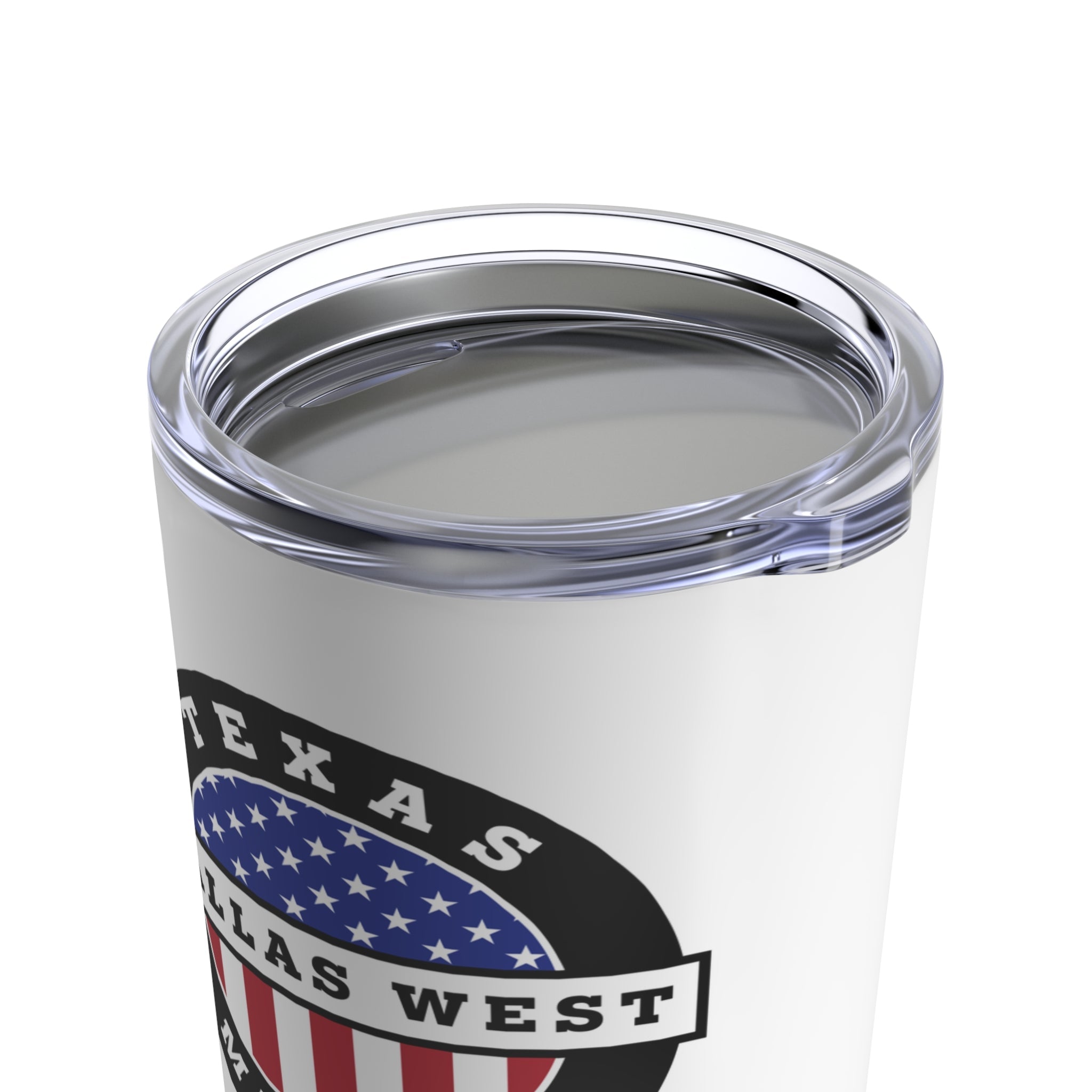 Texas Dallas West Mission USA Flag Logo Tumbler 20oz White - Mission Wishlist - LDS Missionary Gift Store