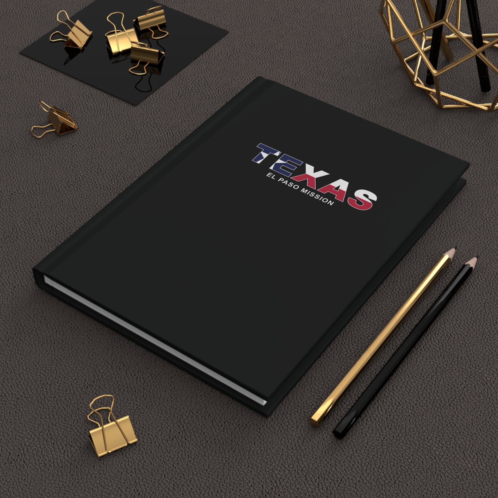 Texas El Paso Mission Flag Title Black Hardcover Journal Matte - Latter-Day Saint LDS Missionary Gift - Book of Mormon