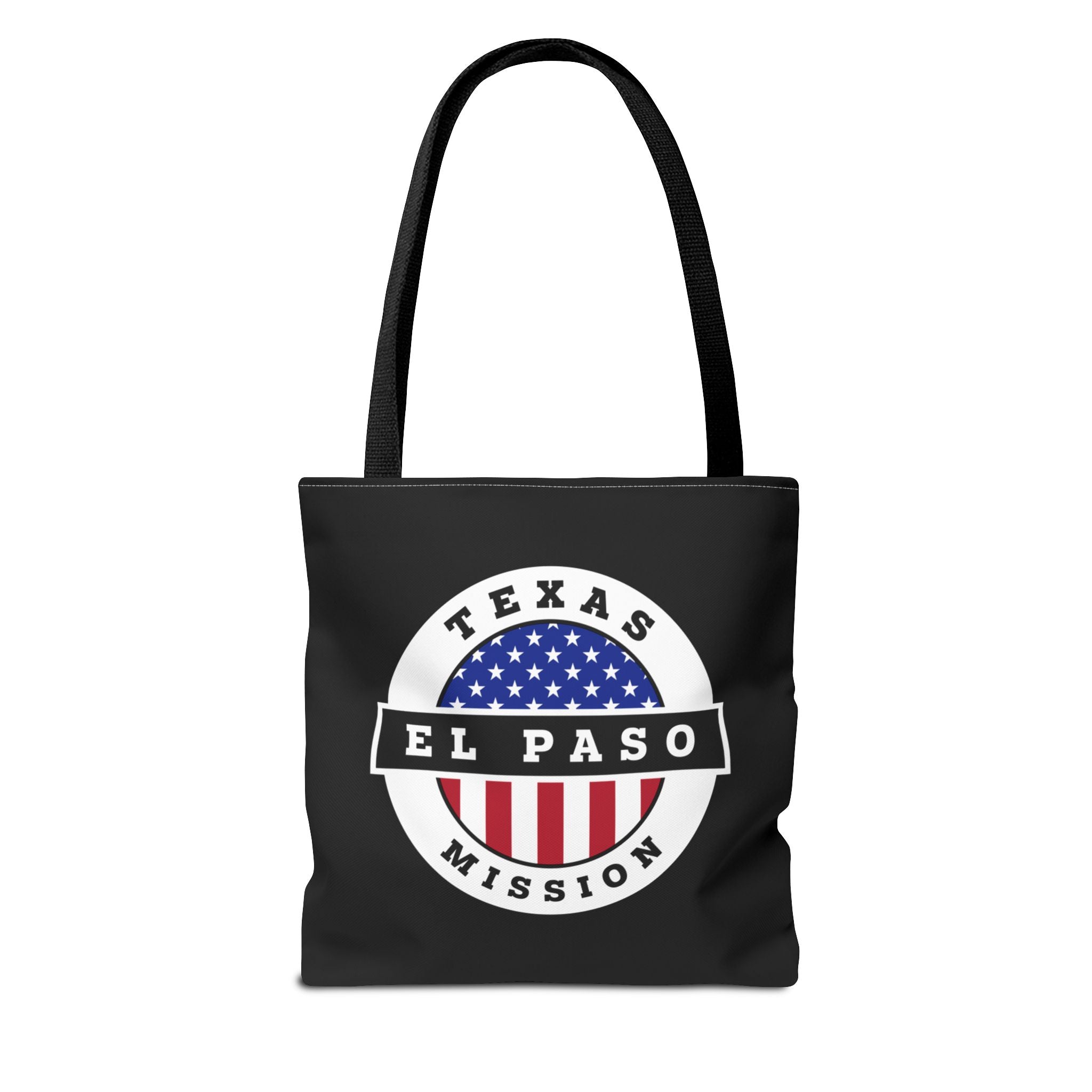 Texas El Paso Mission USA Flag Logo Tote Bag Black - Latter-Day Saint LDS Missionary Gift - Book of Mormon