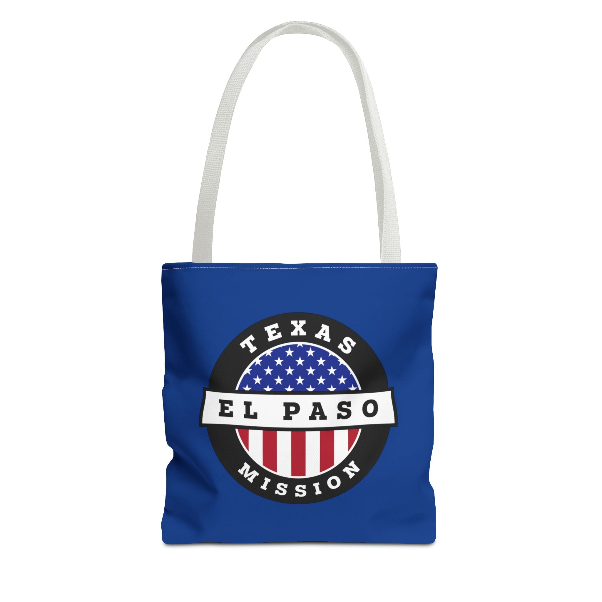 Texas El Paso Mission USA Flag Logo Tote Bag Blue - Latter-Day Saint LDS Missionary Gift - Book of Mormon