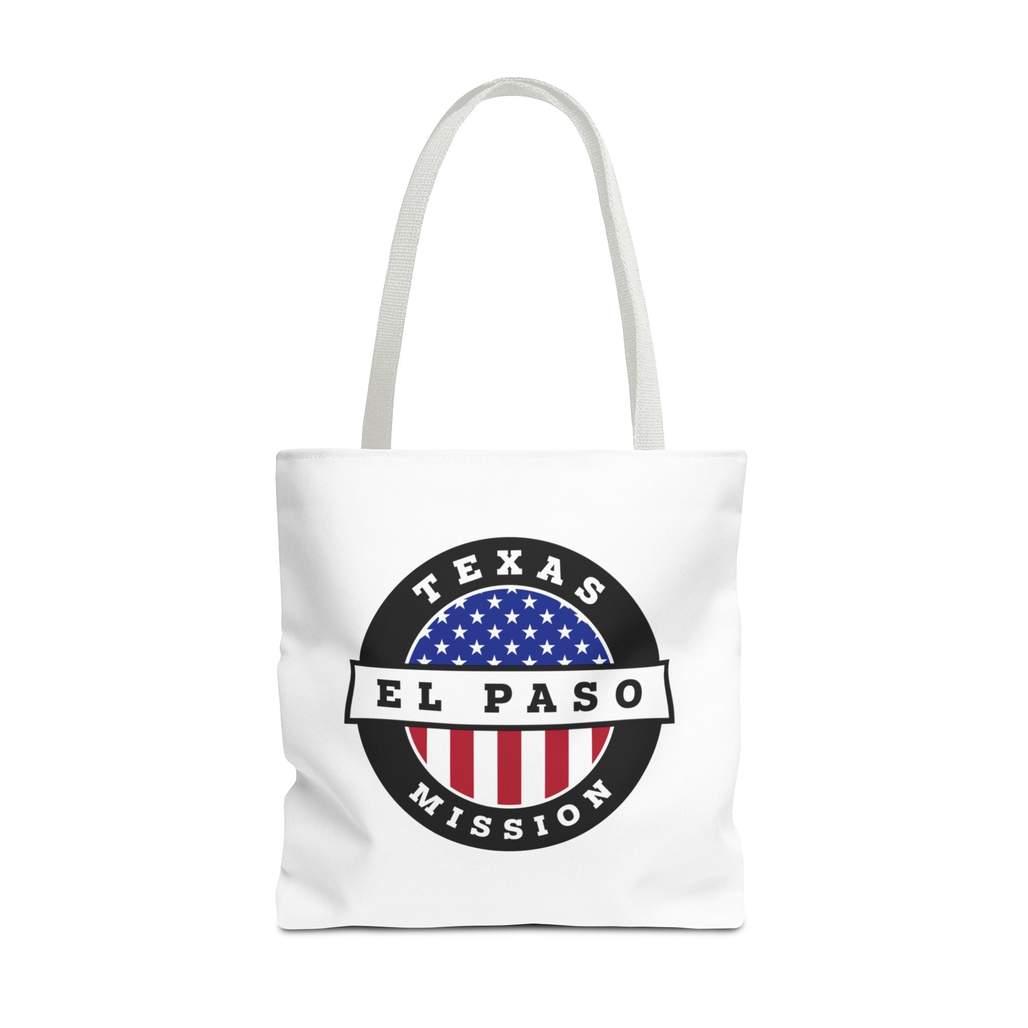 Texas El Paso Mission USA Flag Logo Tote Bag White - Mission Wishlist - LDS Missionary Gift Store