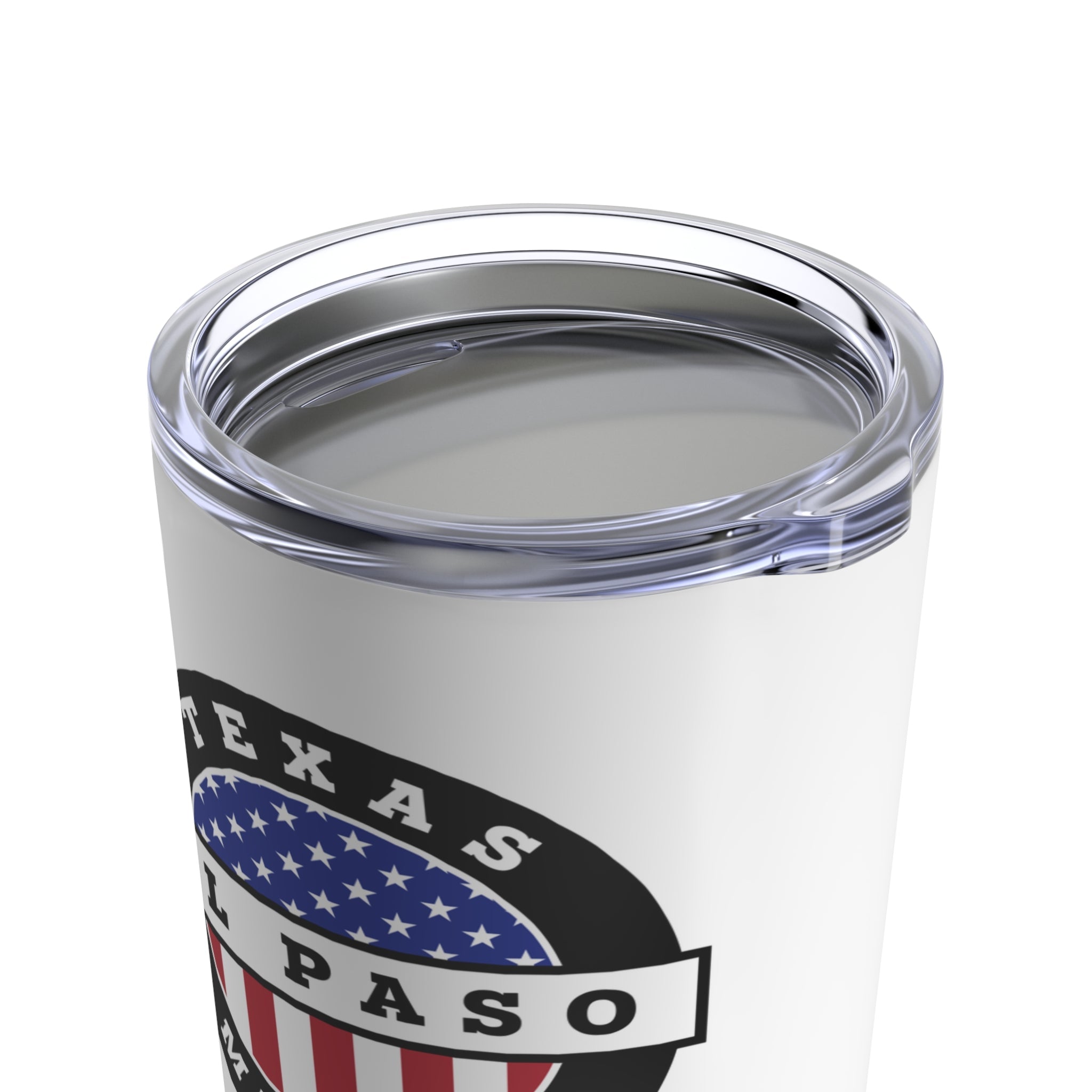 Texas El Paso Mission USA Flag Logo Tumbler 20oz White - Latter-Day Saint LDS Missionary Gift - Book of Mormon