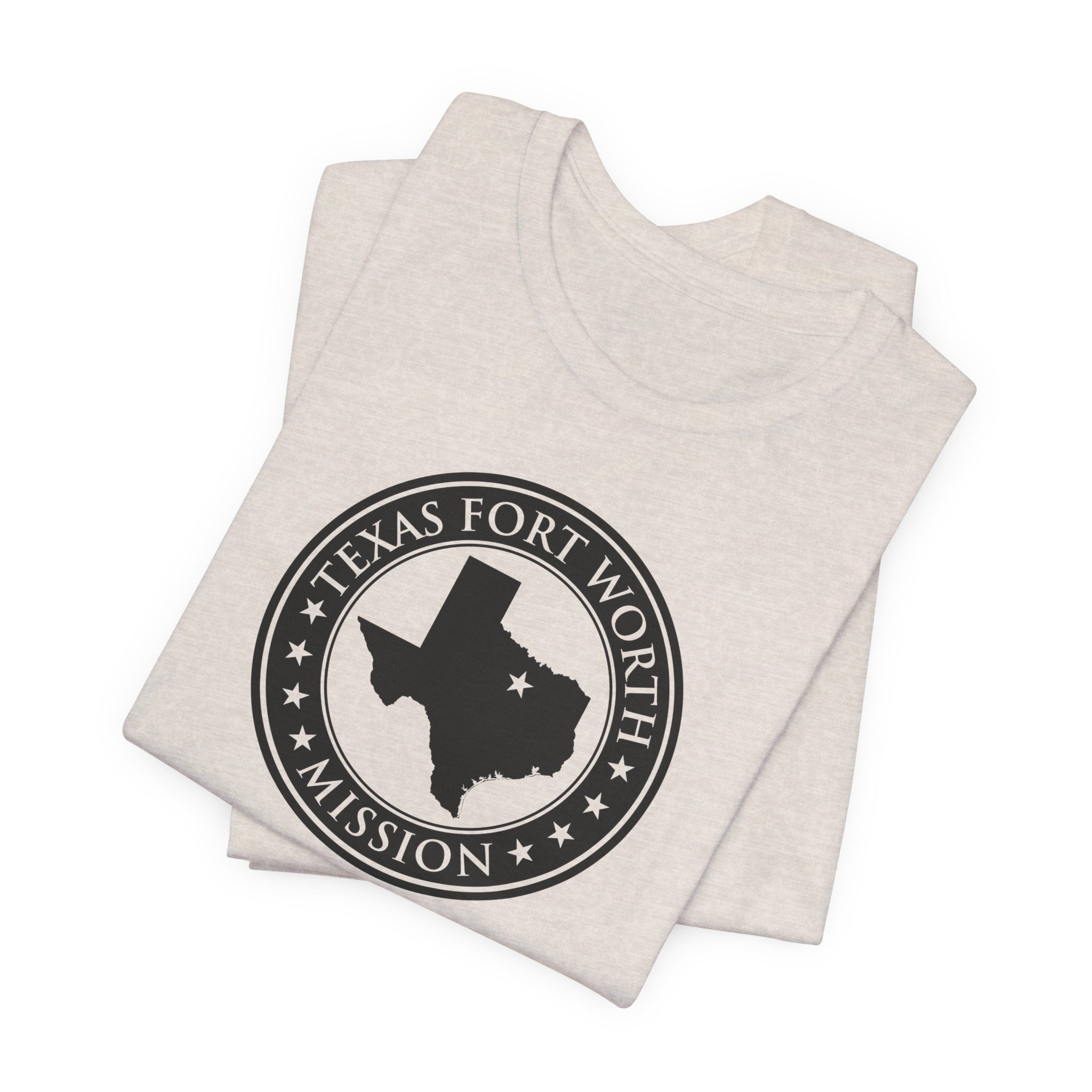 Texas Fort Worth Mission Circular Monochrome Logo T-Shirt - Mission Wishlist - LDS Missionary Gift Store