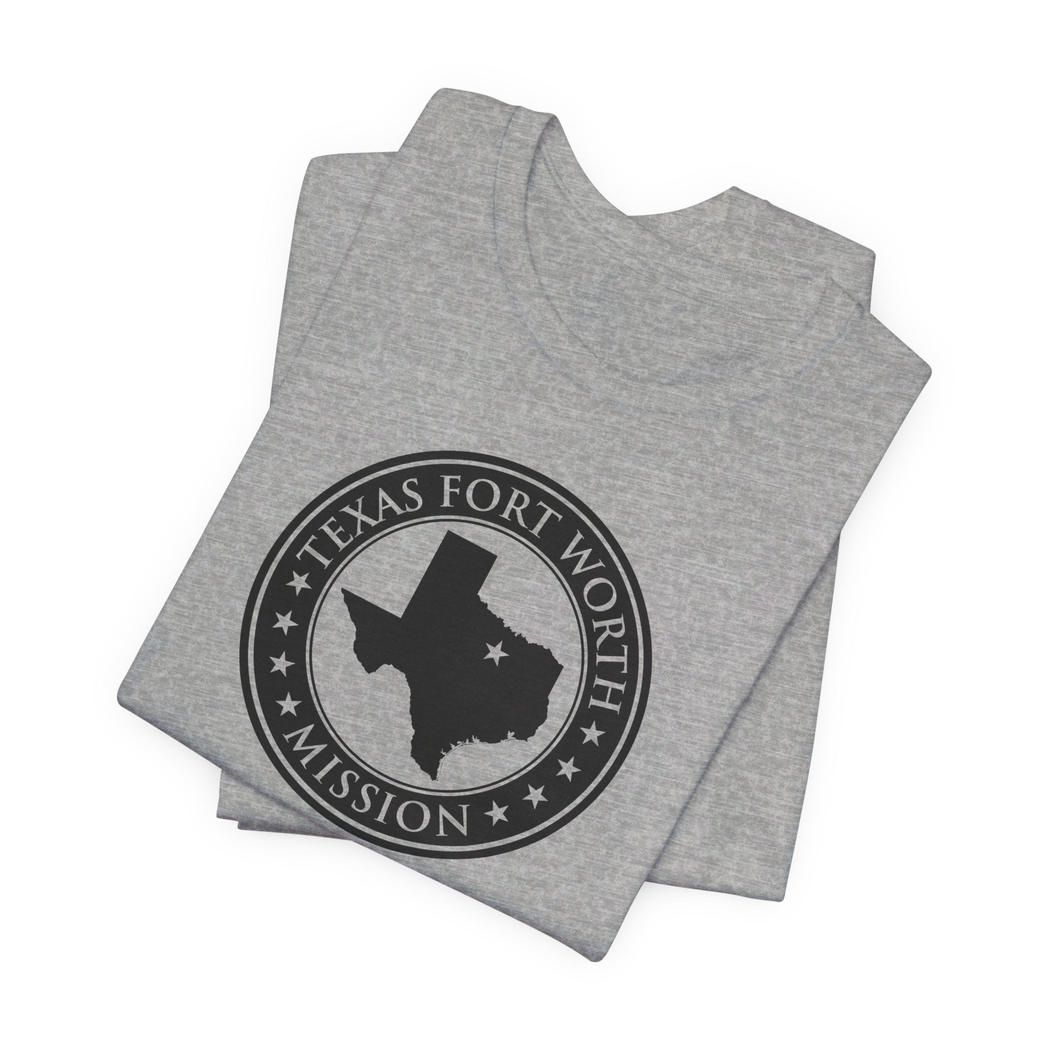 Texas Fort Worth Mission Circular Monochrome Logo T-Shirt - Mission Wishlist - LDS Missionary Gift Store