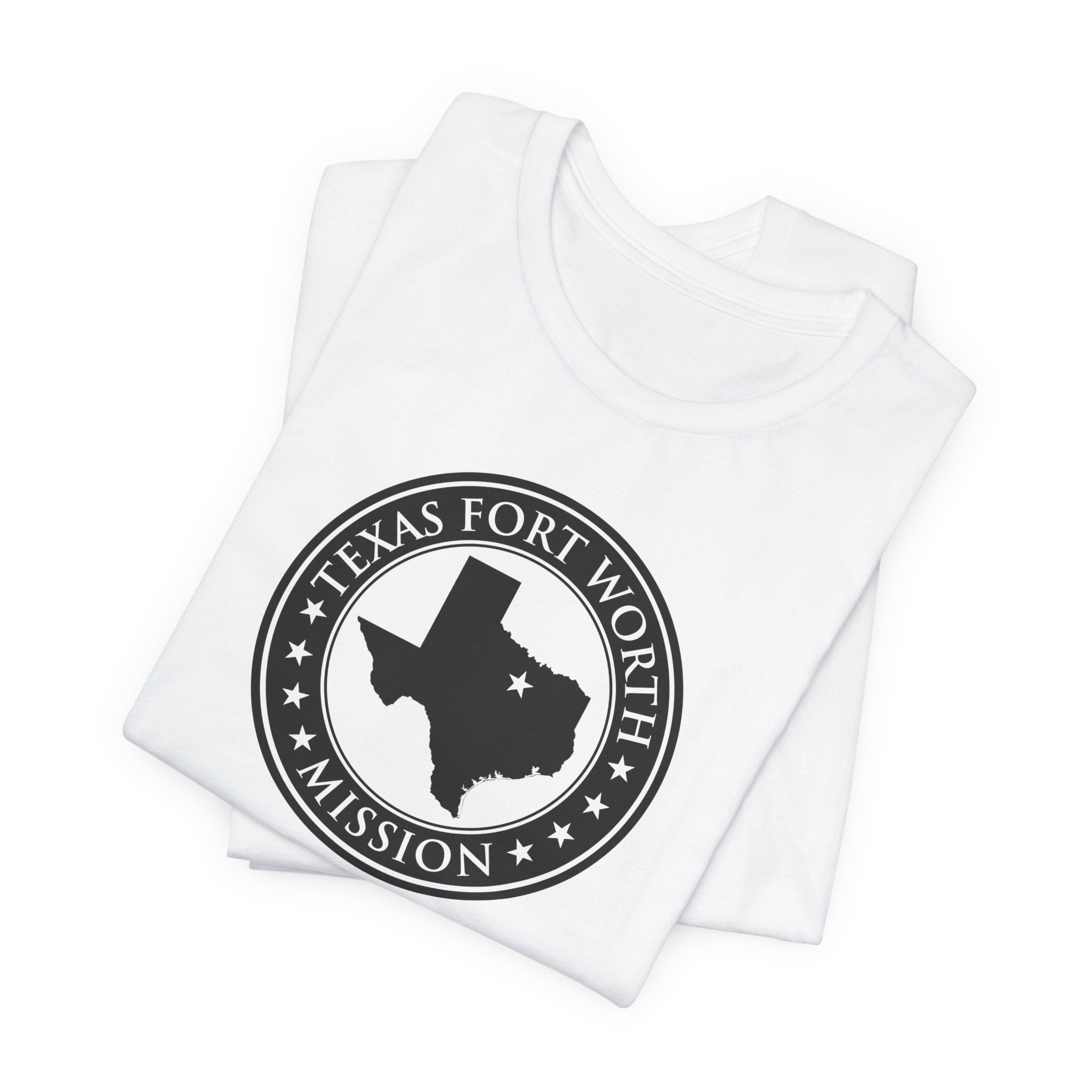 Texas Fort Worth Mission Circular Monochrome Logo T-Shirt - Mission Wishlist - LDS Missionary Gift Store