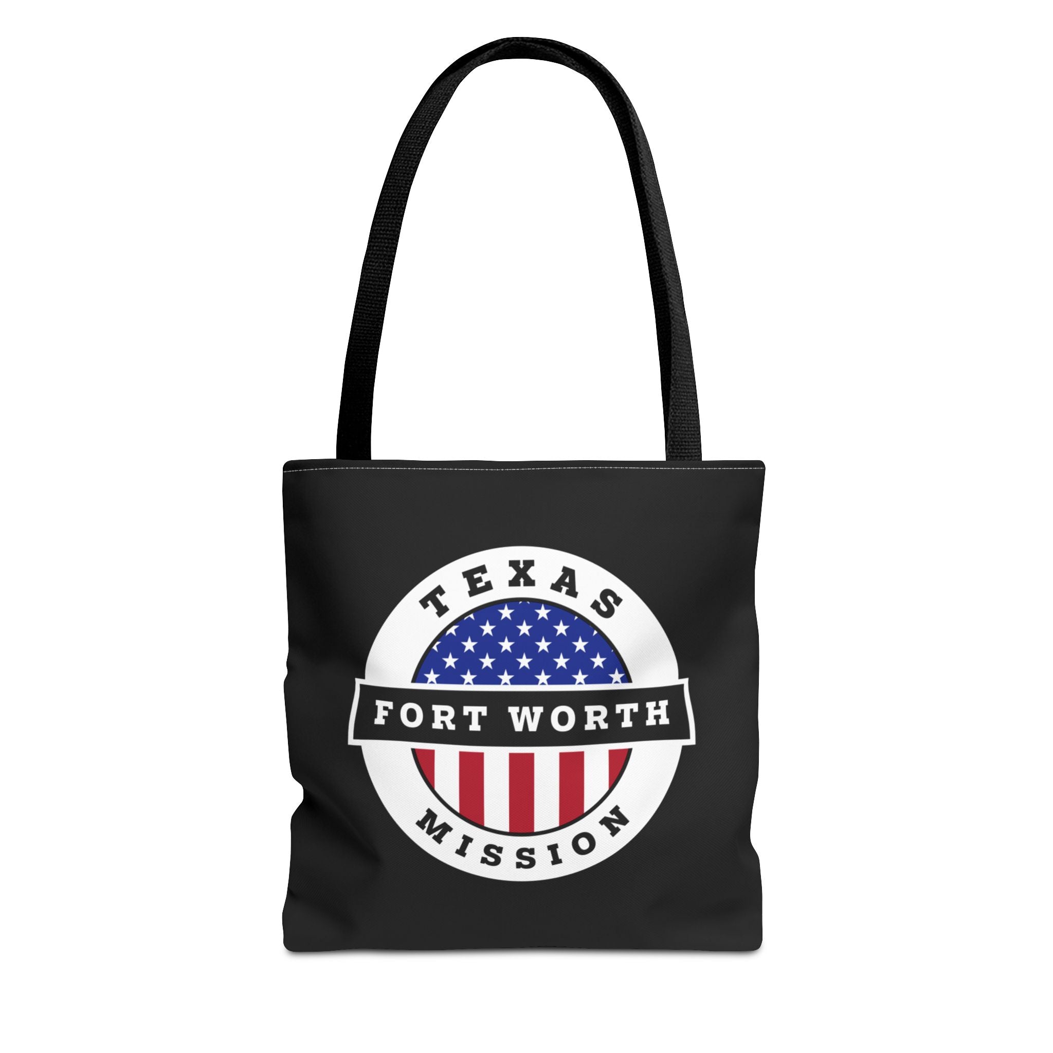 Texas Fort Worth Mission USA Flag Logo Tote Bag Black - Mission Wishlist - LDS Missionary Gift Store