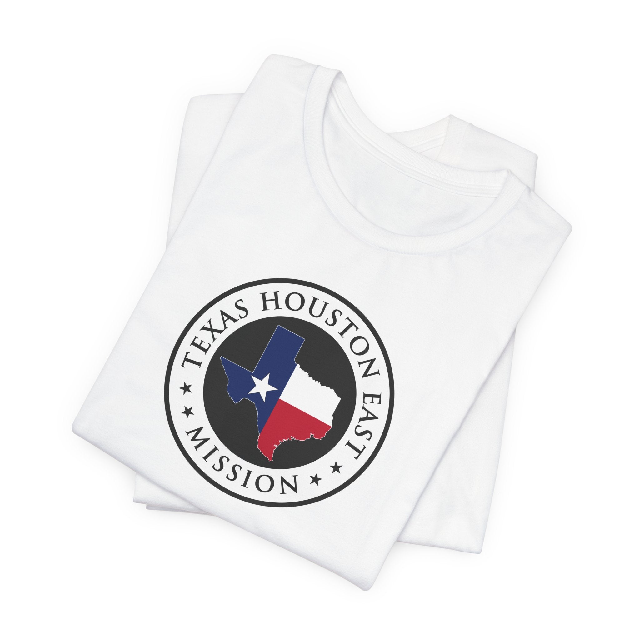 Texas Houston East Mission State Flag Logo (White Border) T-shirt - Mission Wishlist - LDS Missionary Gift Store