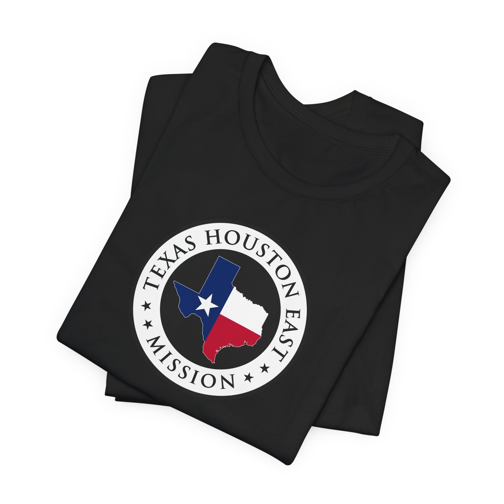 Texas Houston East Mission State Flag Logo (White Border) T-shirt - Mission Wishlist - LDS Missionary Gift Store