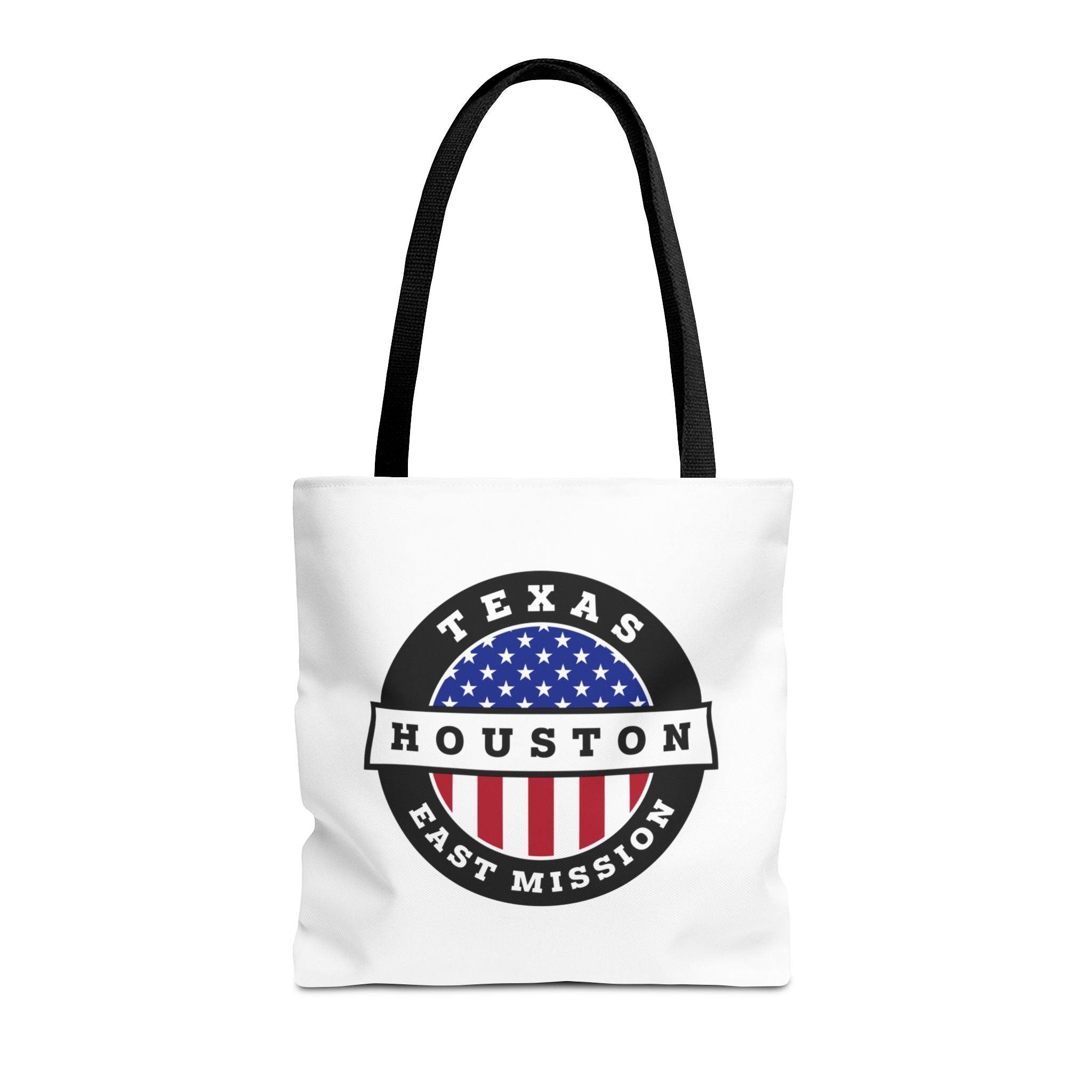Texas Houston East Mission USA Flag Logo Tote Bag White - Mission Wishlist - LDS Missionary Gift Store