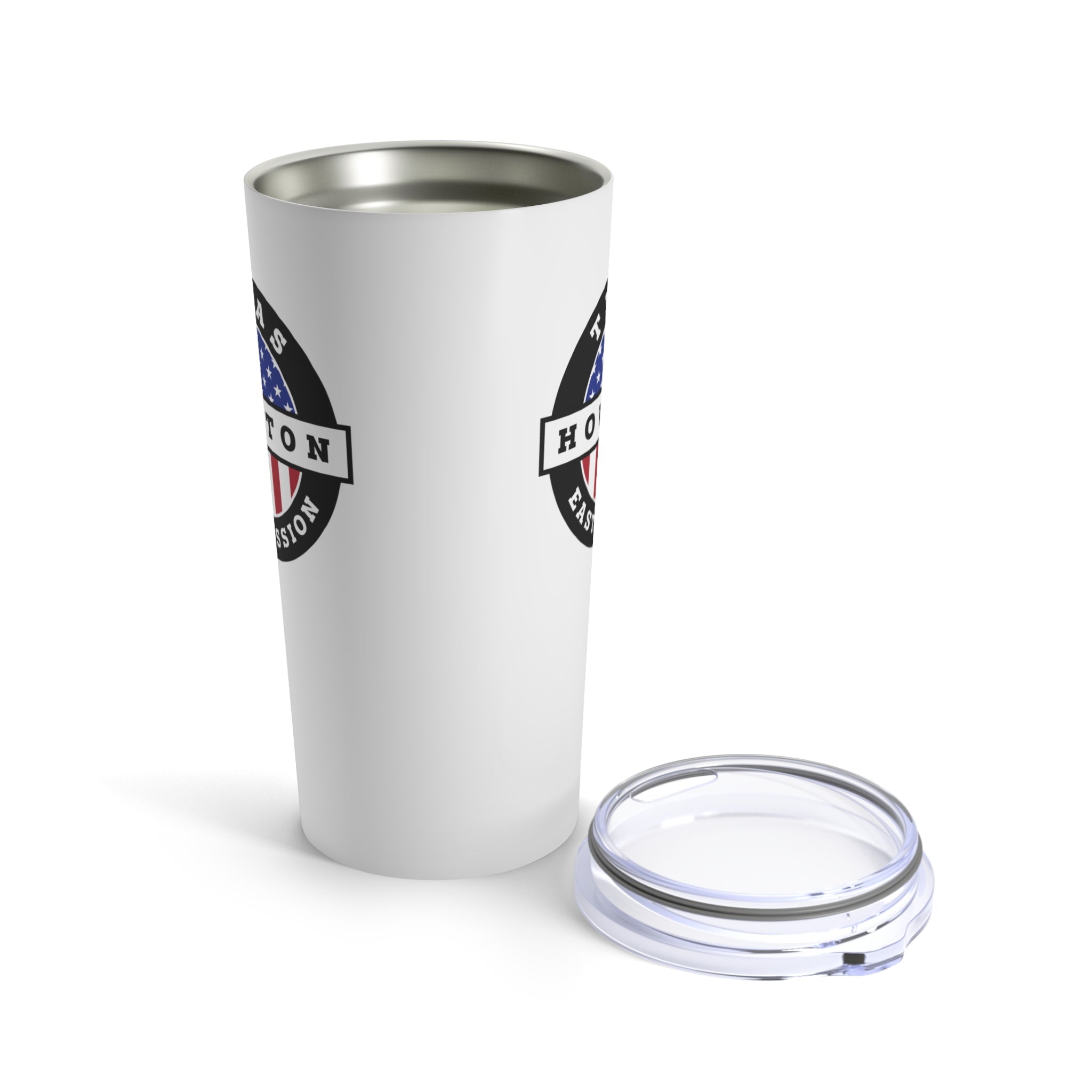 Texas Houston East Mission USA Flag Logo Tumbler 20oz White - Mission Wishlist - LDS Missionary Gift Store