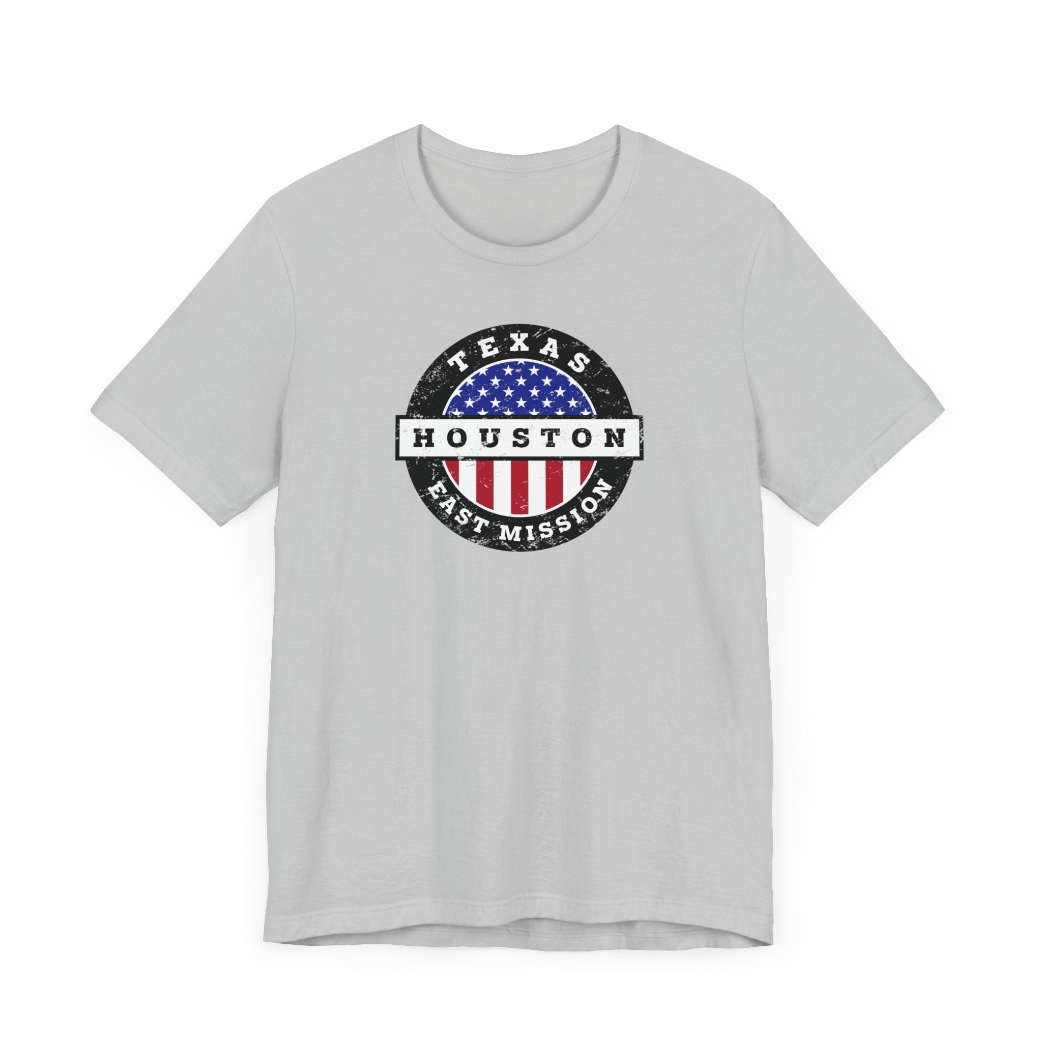 Texas Houston East Mission Vintage Circular USA Flag T-Shirt - Mission Wishlist - LDS Missionary Gift Store