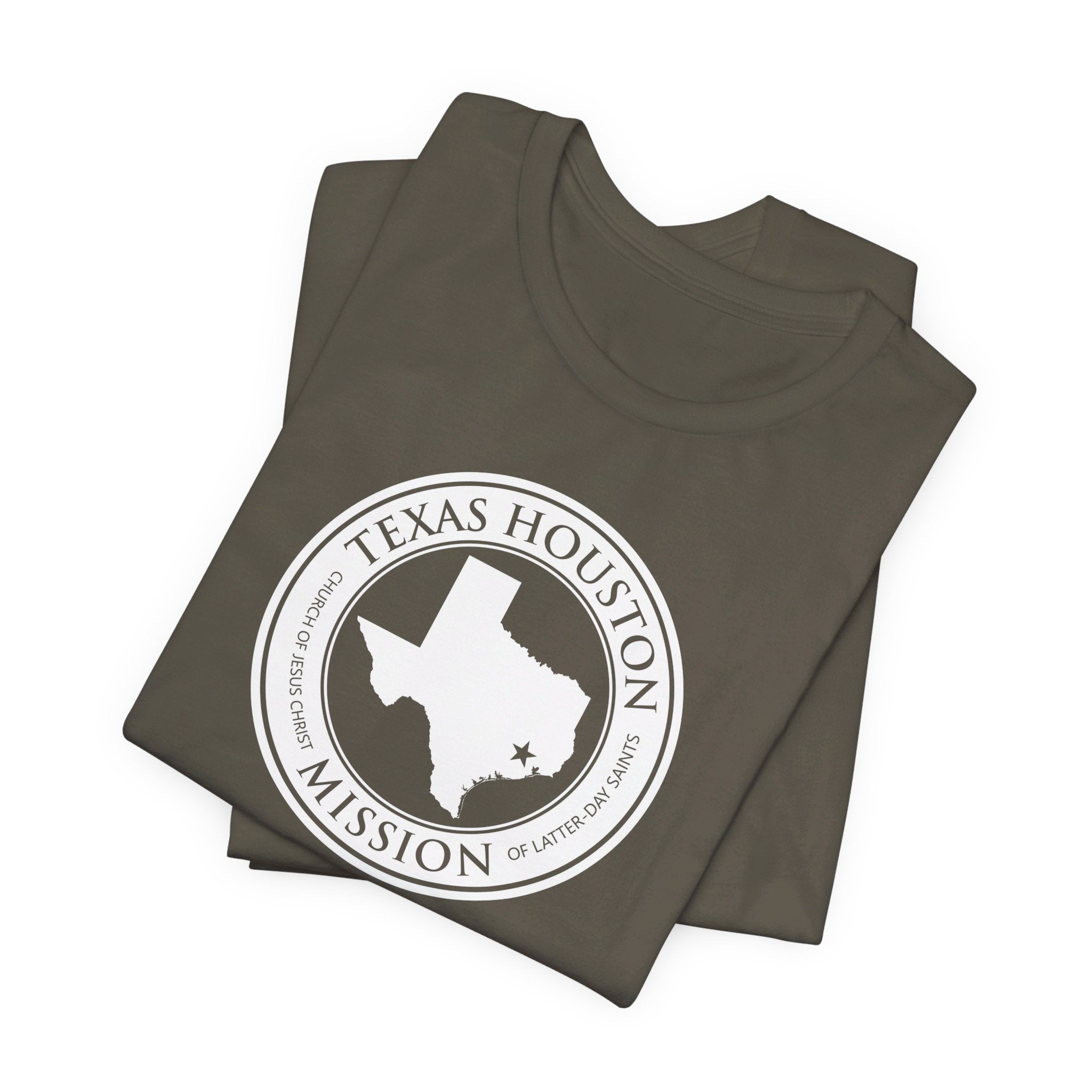 Texas Houston Mission Circular Monochrome Logo T-Shirt - Mission Wishlist - LDS Missionary Gift Store