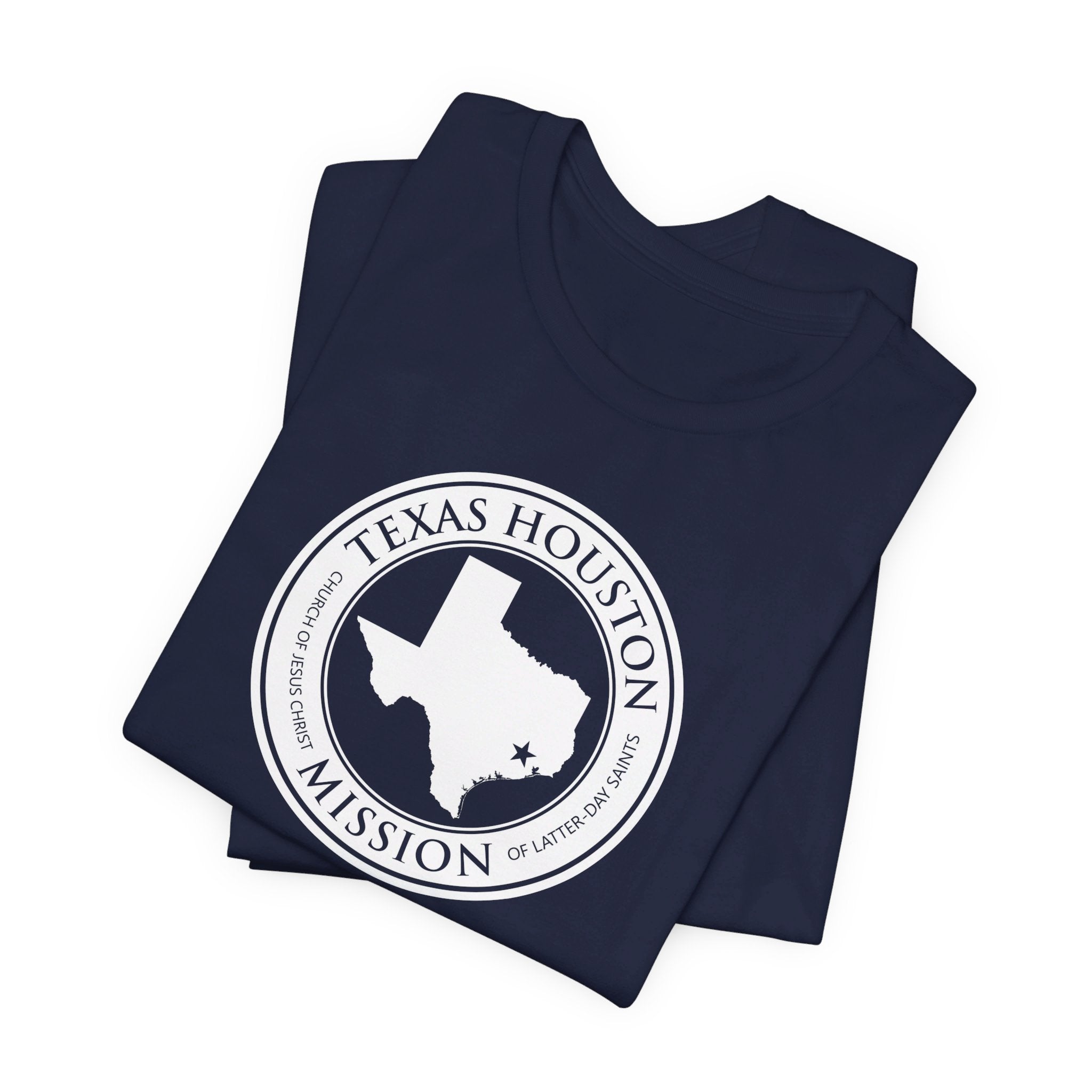 Texas Houston Mission Circular Monochrome Logo T-Shirt - Mission Wishlist - LDS Missionary Gift Store