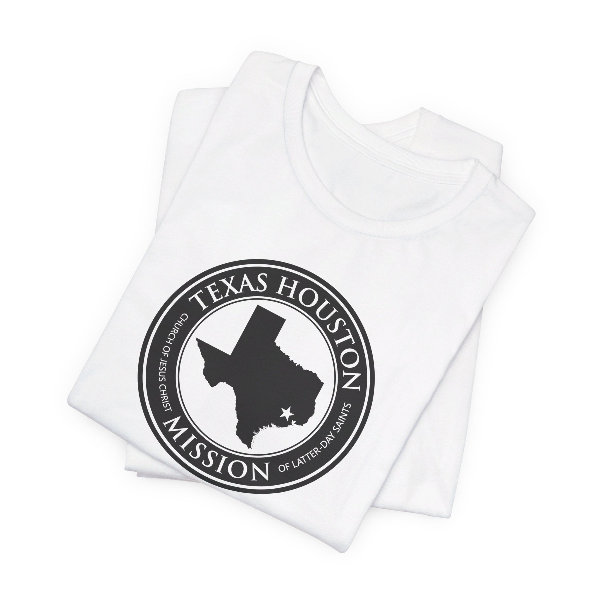 Texas Houston Mission Circular Monochrome Logo T-Shirt - Mission Wishlist - LDS Missionary Gift Store