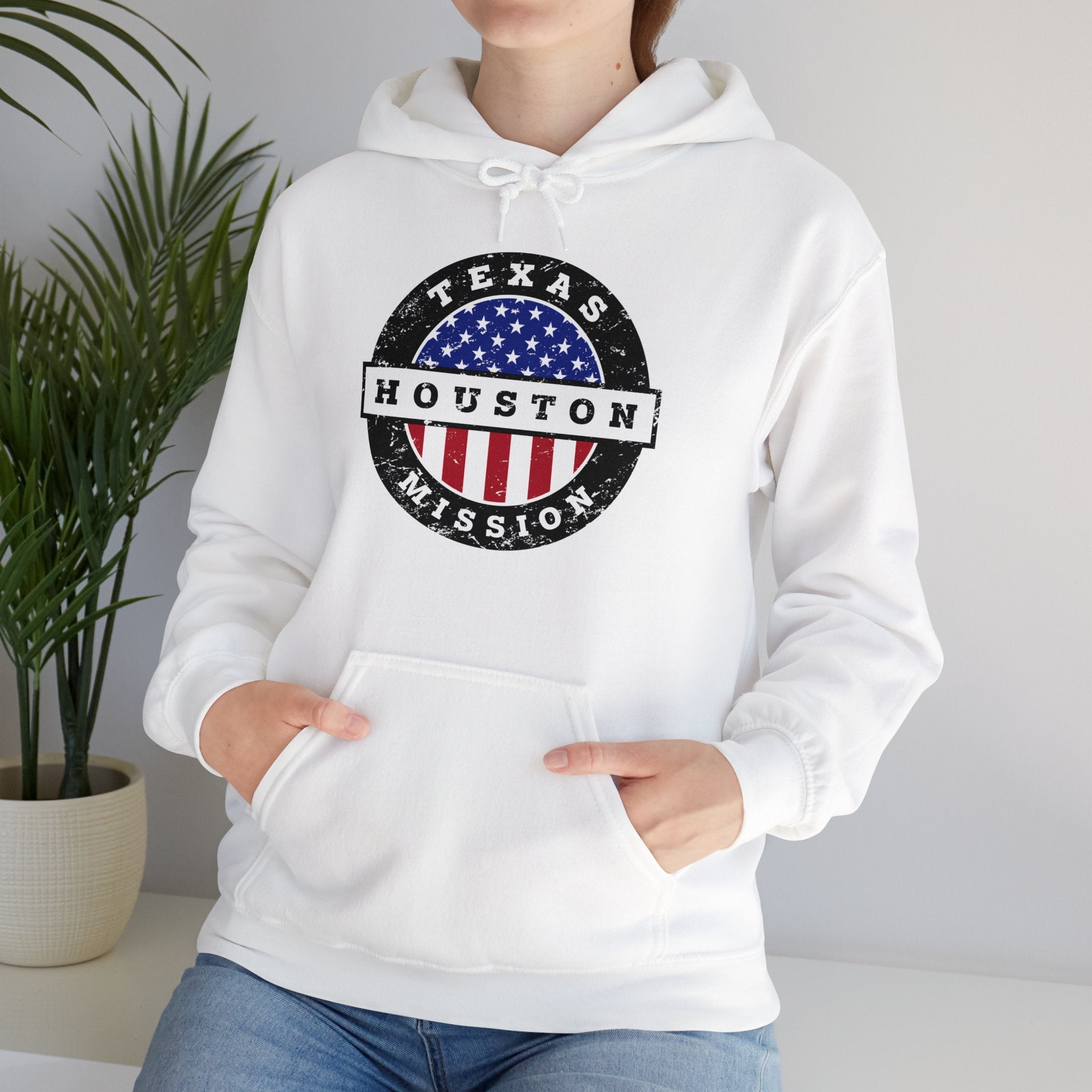 Texas Houston Mission Circular USA Flag Hoodie - Mission Wishlist - LDS Missionary Gift Store