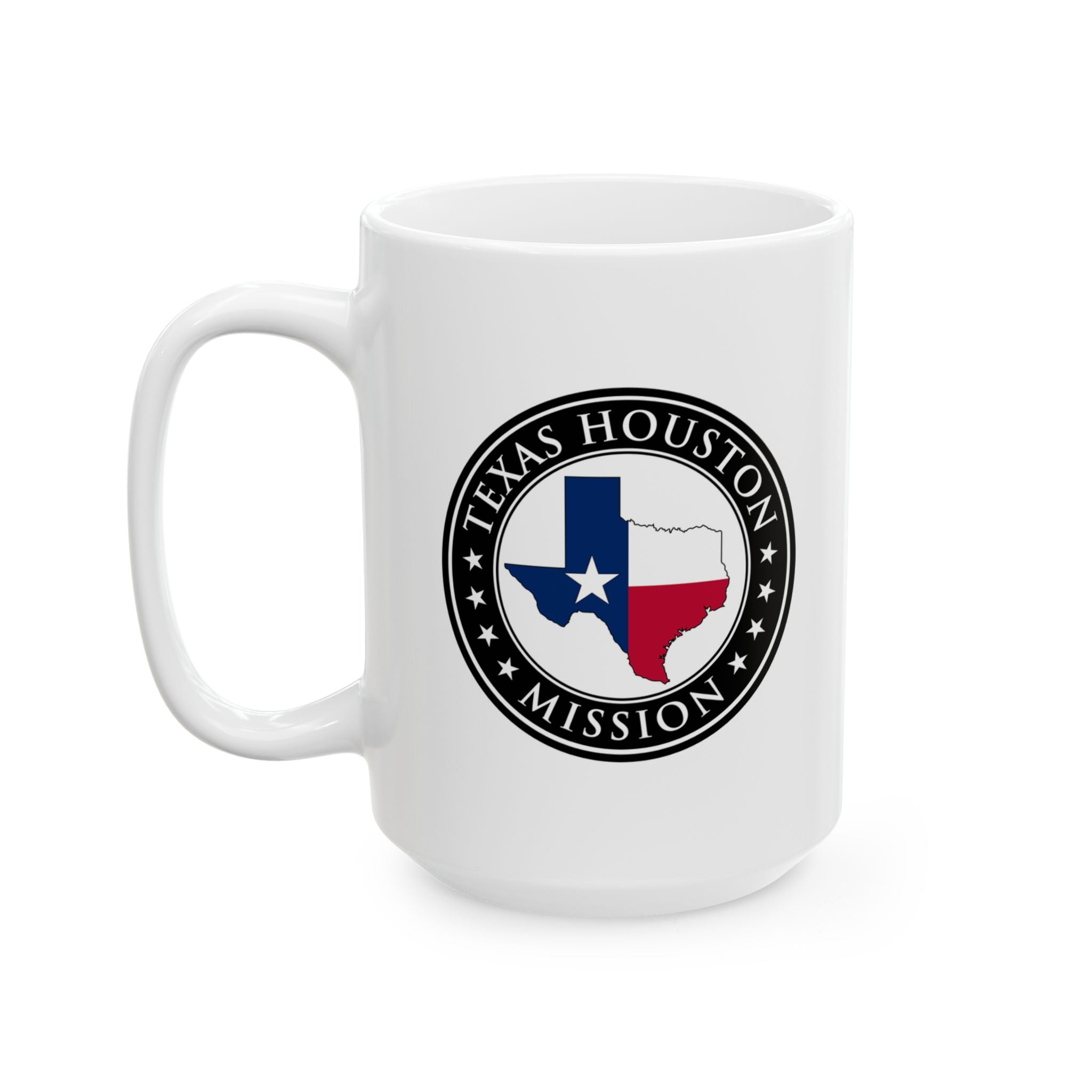 Texas Houston Mission State Flag Logo Ceramic Mug White - Mission Wishlist - LDS Missionary Gift Store