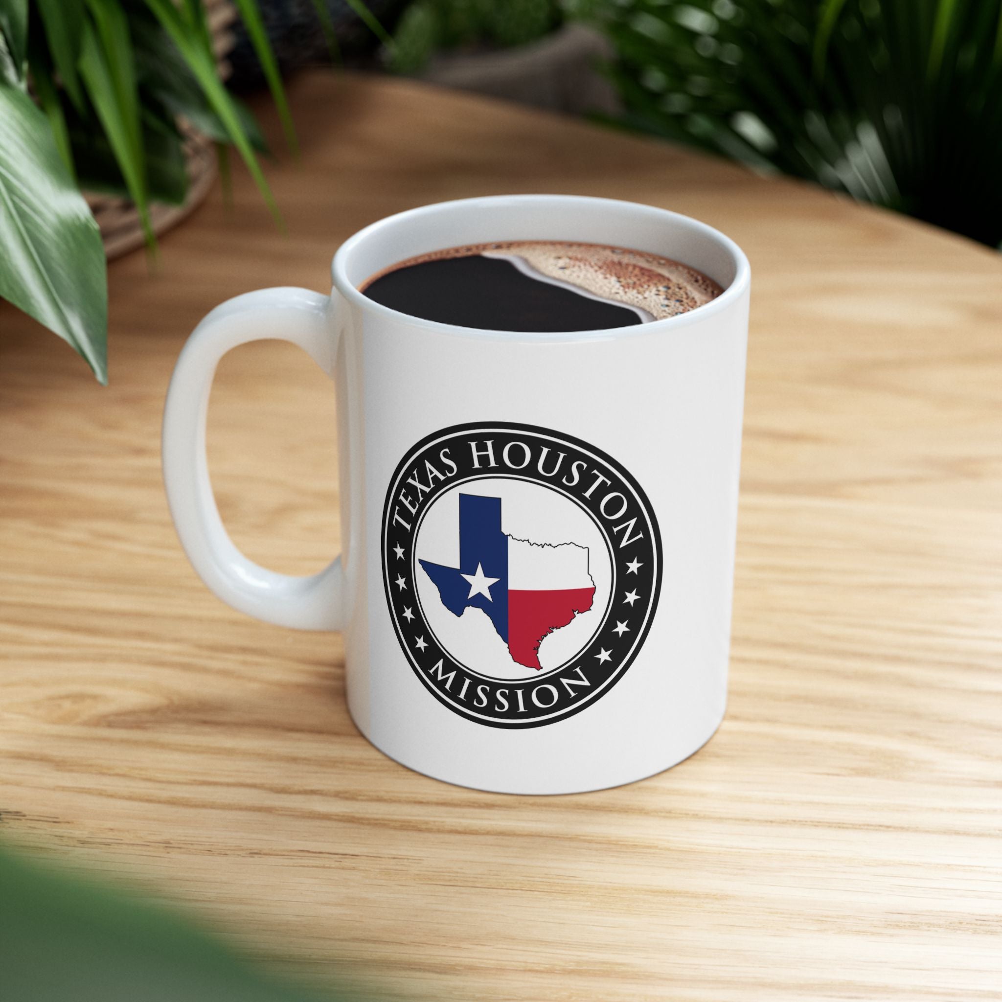Texas Houston Mission State Flag Logo Ceramic Mug White - Mission Wishlist - LDS Missionary Gift Store