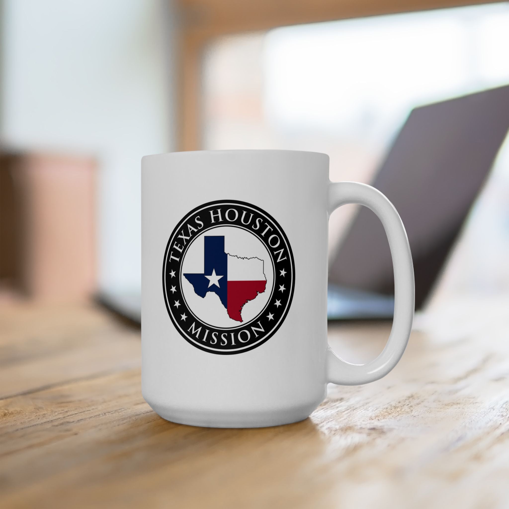 Texas Houston Mission State Flag Logo Ceramic Mug White - Mission Wishlist - LDS Missionary Gift Store