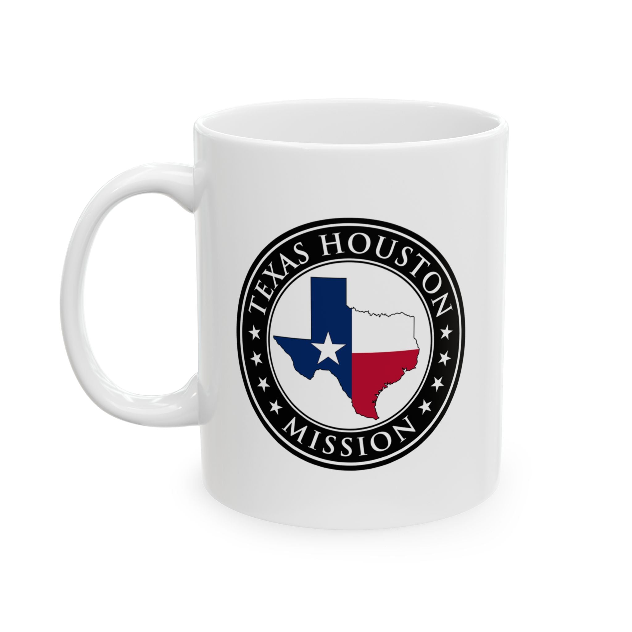 Texas Houston Mission State Flag Logo Ceramic Mug White - Mission Wishlist - LDS Missionary Gift Store