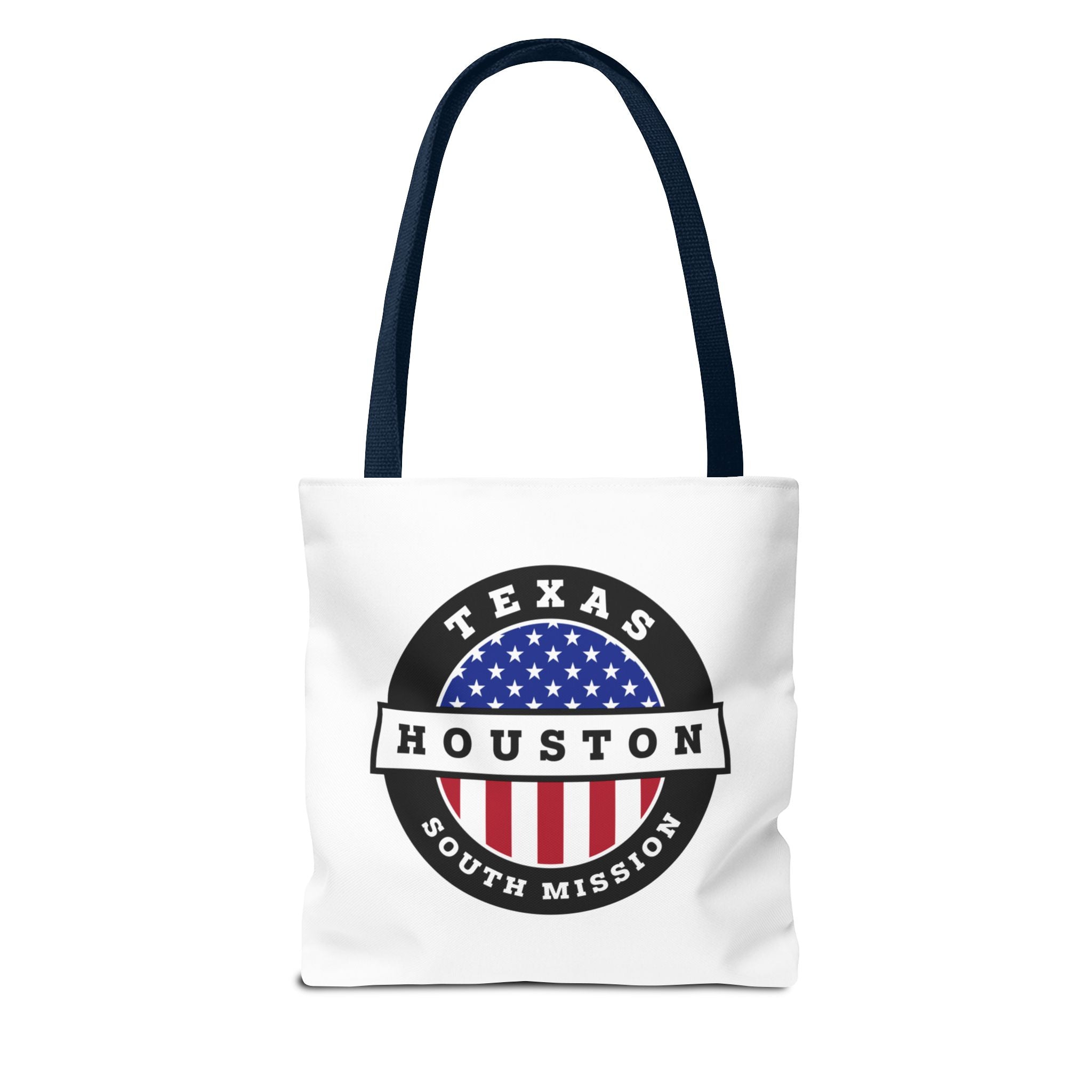 Texas Houston South Mission USA Flag Logo Tote Bag White - Mission Wishlist - LDS Missionary Gift Store